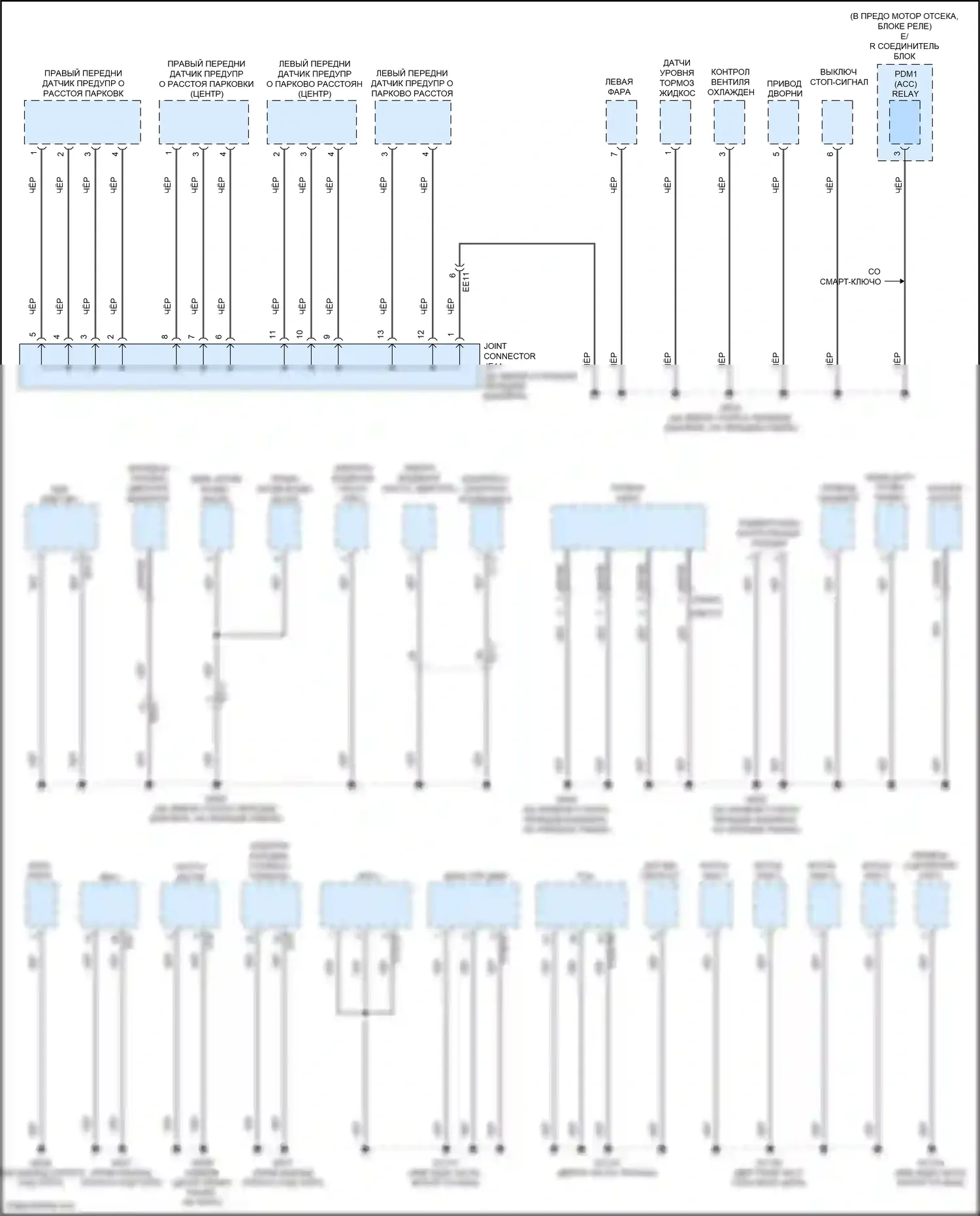 IONIQ Hyundai I (2016-2024): Электросхема разводки массы, подключаемый гибрид (3 из 5) 