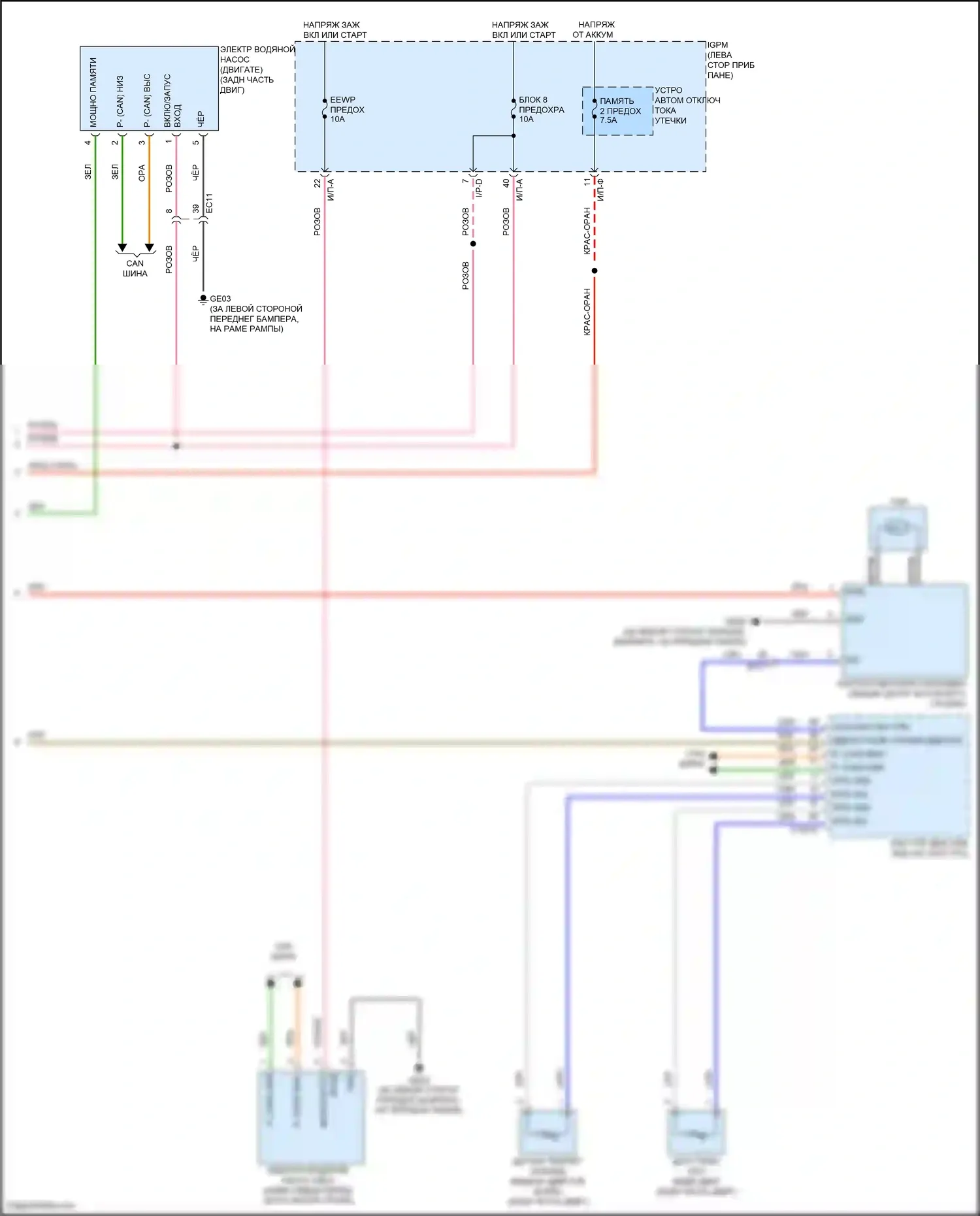 IONIQ Hyundai I (2016-2024): Электросхема вентилятора охлаждения, гибридного (2 из 2) 