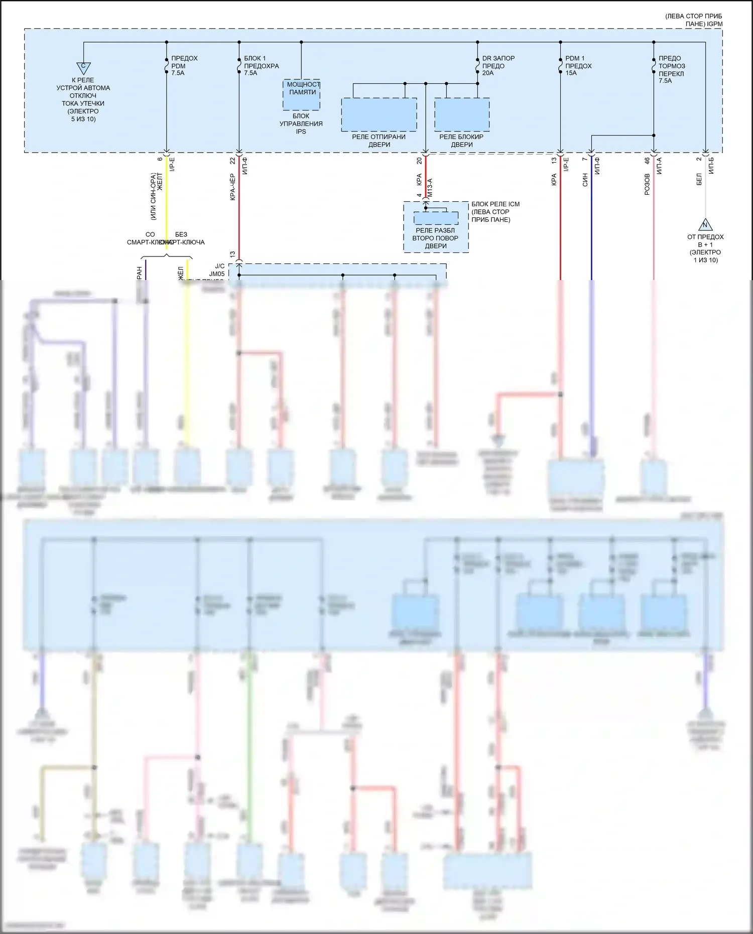 Kona Hyundai I рестайлинг (2020-2024): Электросхема блока предохранителей реле (6 из 10) 