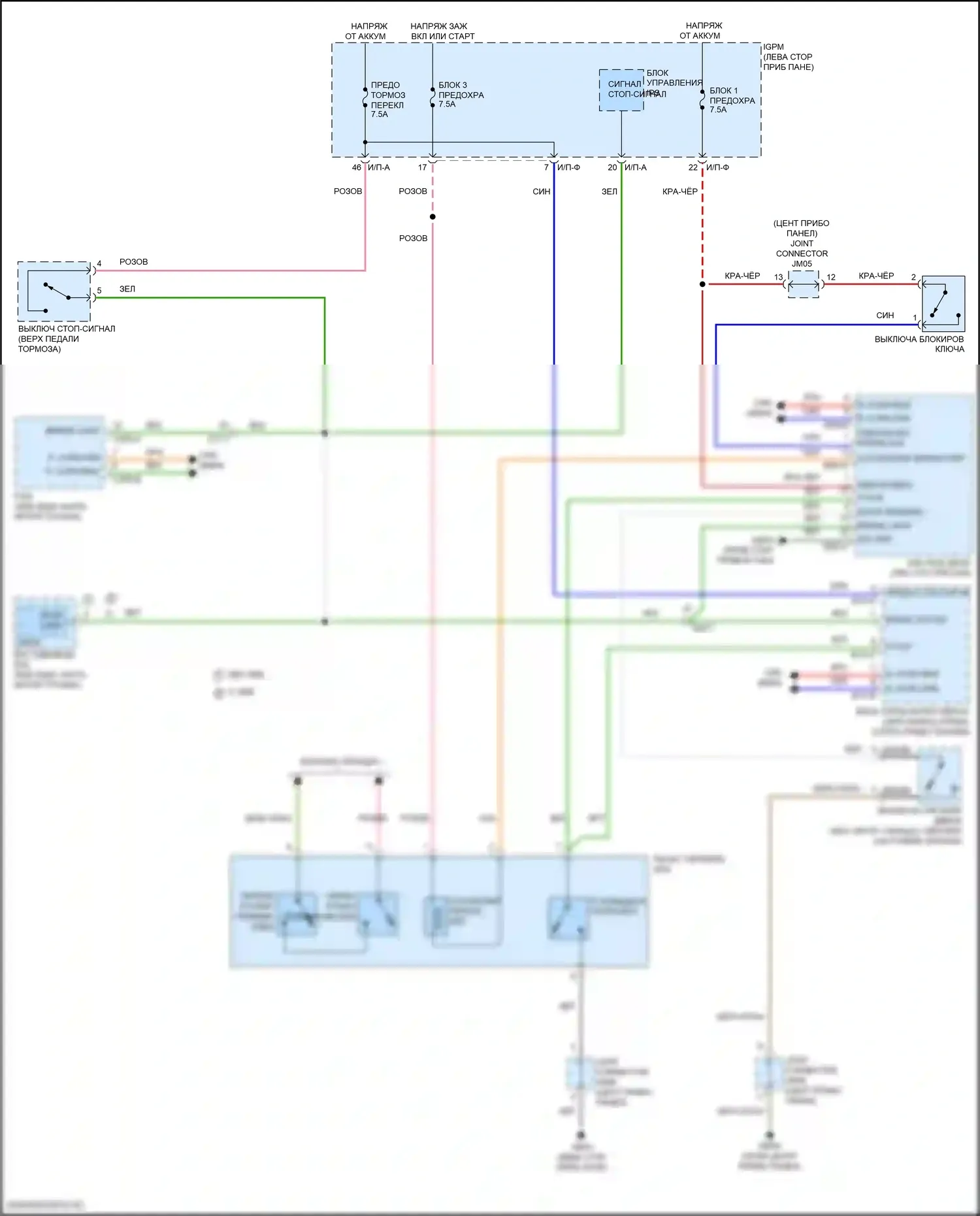 Kona Hyundai I рестайлинг (2020-2024): Электросхема блокировки селектора, cvt 