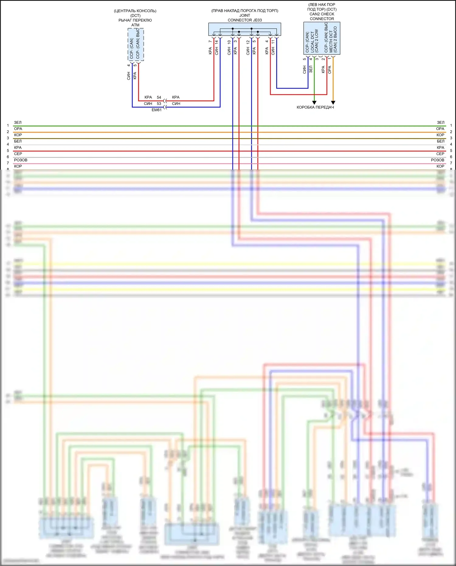Kona Hyundai I рестайлинг (2020-2024): Can шина электросхема (3 из 4) 