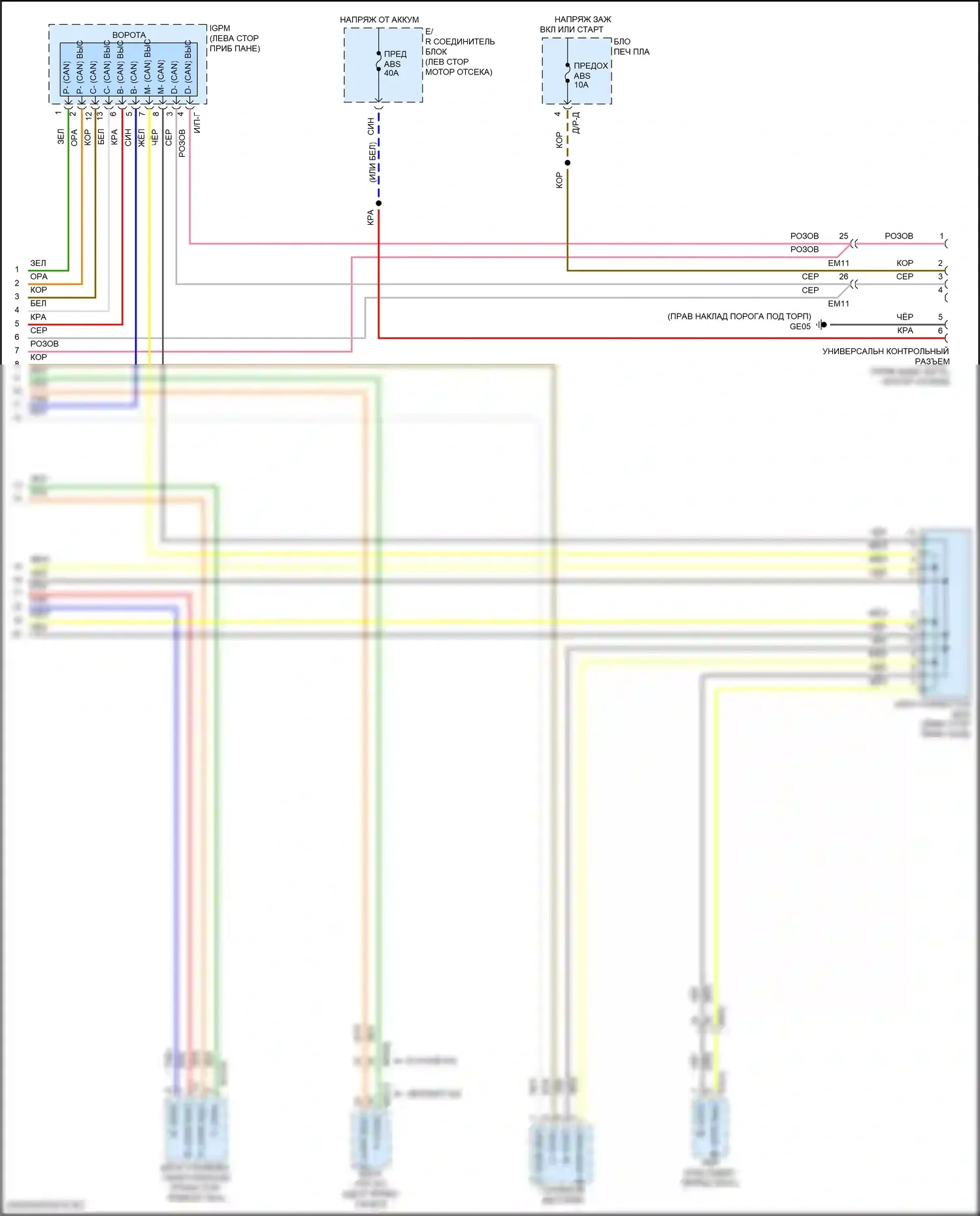Kona Hyundai I рестайлинг (2020-2024): Can шина электросхема (4 из 4) 