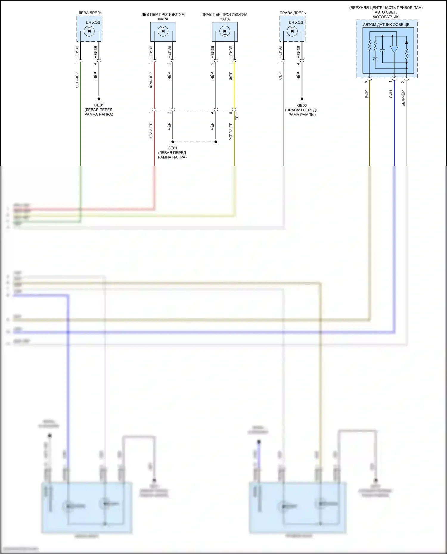 Kona Hyundai I рестайлинг (2020-2024): Электросхема автоламп, со светодиодными фарами (2 из 2) 