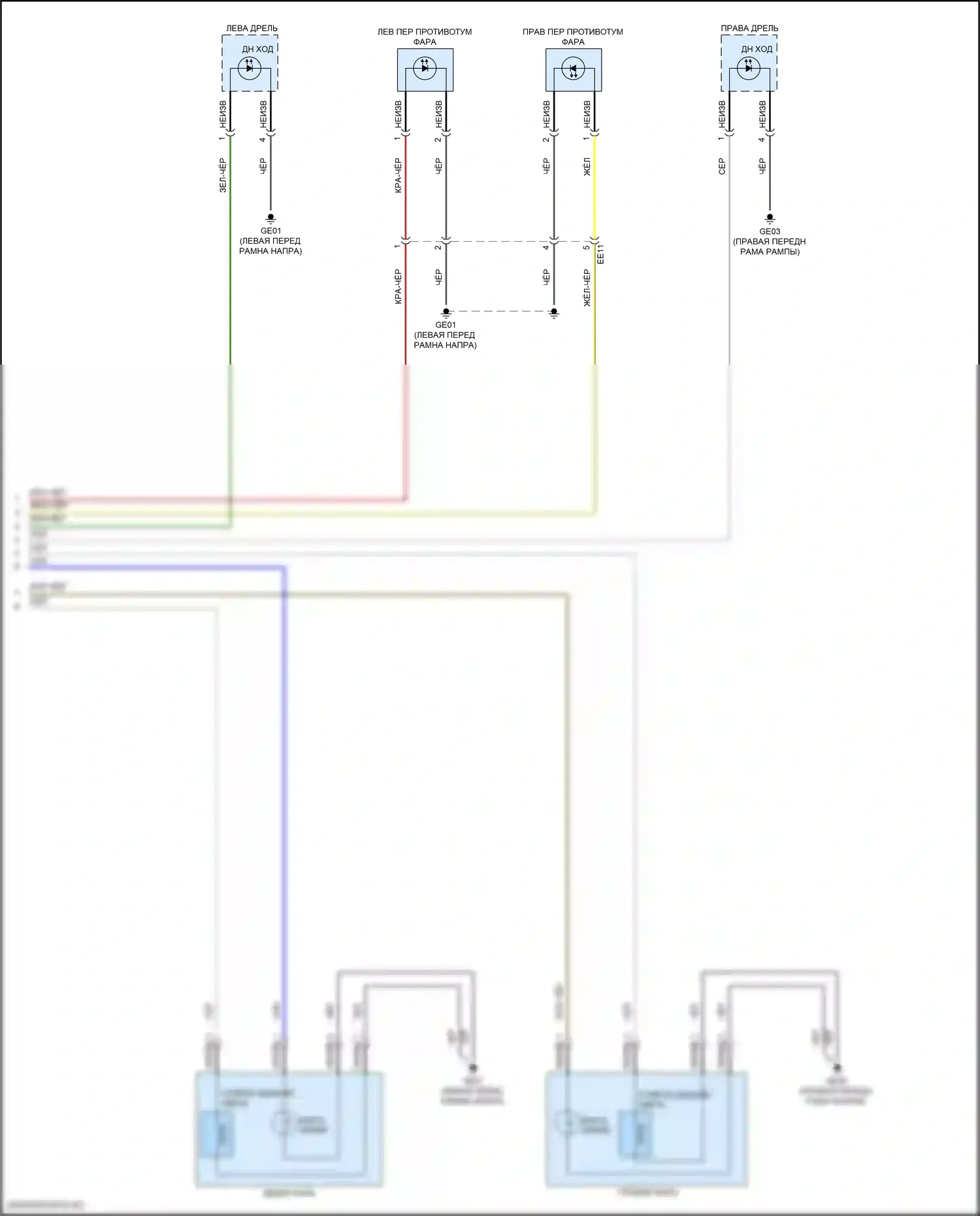 Kona Hyundai I рестайлинг (2020-2024): Электросхема фар, без светодиодных фар (2 из 2) 