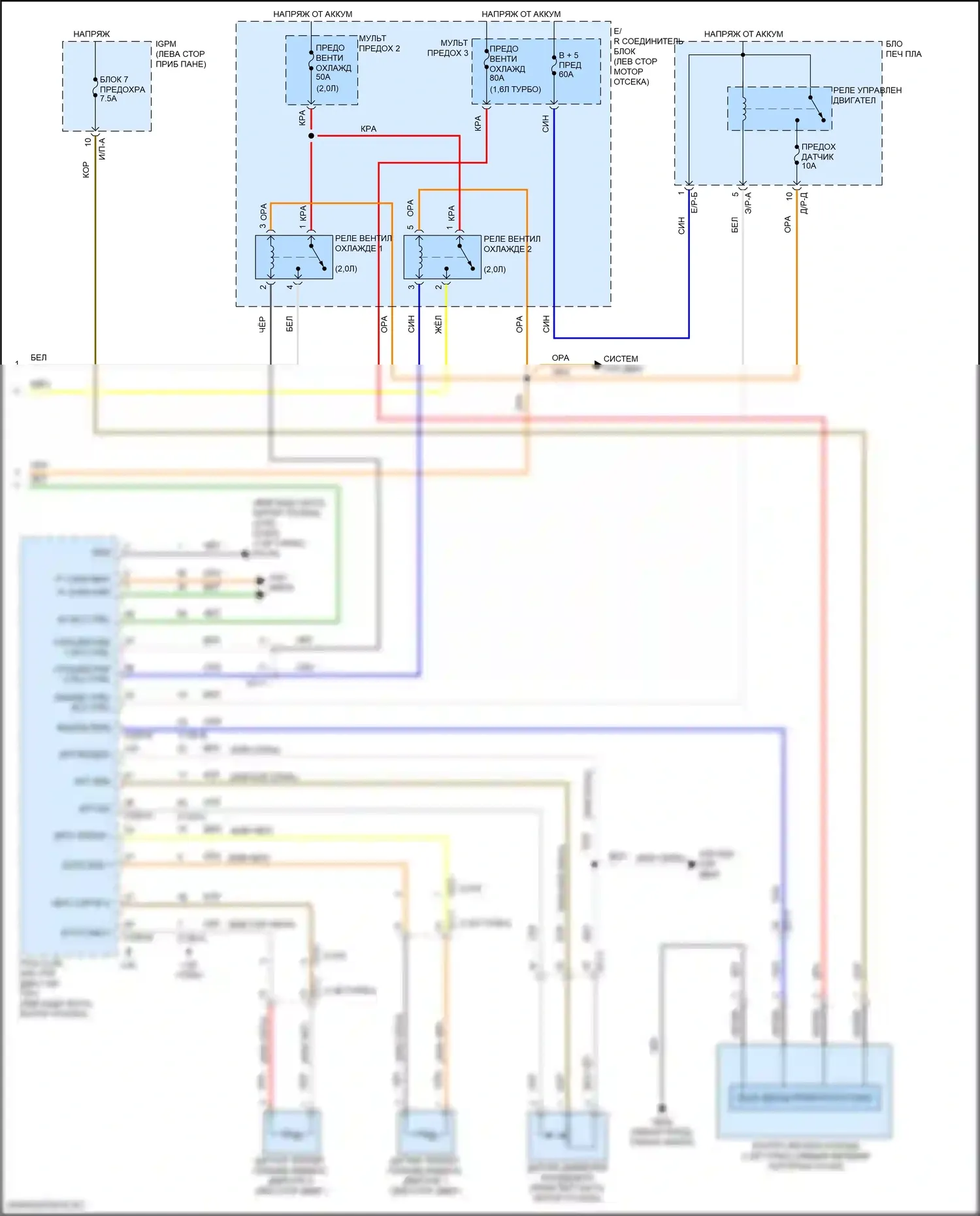Kona Hyundai I рестайлинг (2020-2024): Электросхема климат контроля (4 из 4) 