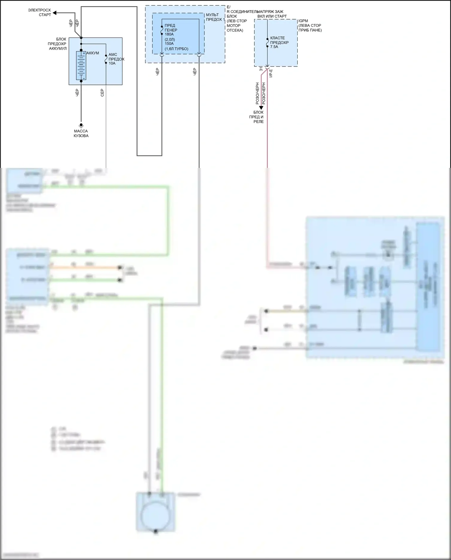 Kona Hyundai I рестайлинг (2020-2024): Электросхема генератора 