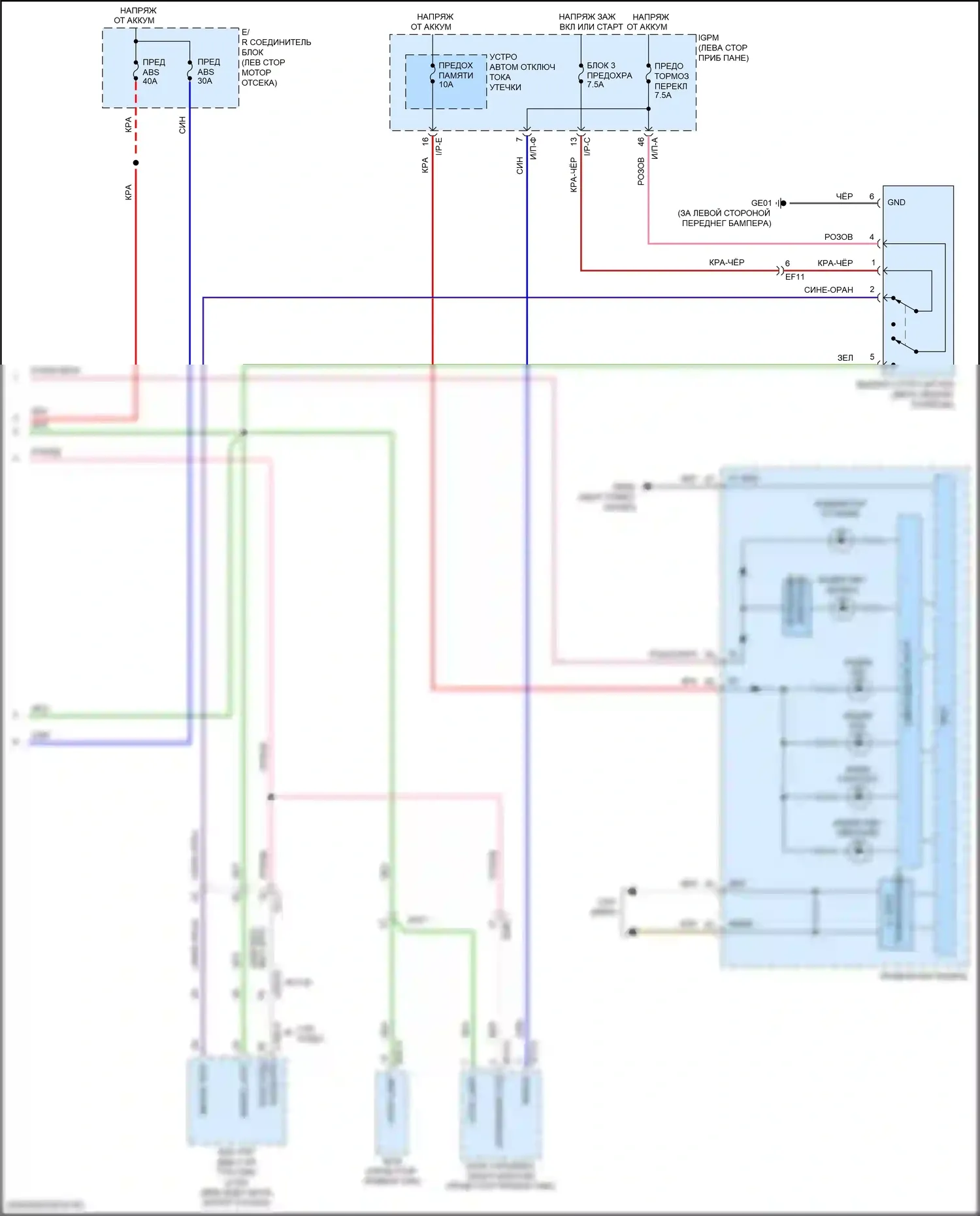 Kona Hyundai I (2017-2021): Антиблокировочная система abs электросхема (2 из 2) 