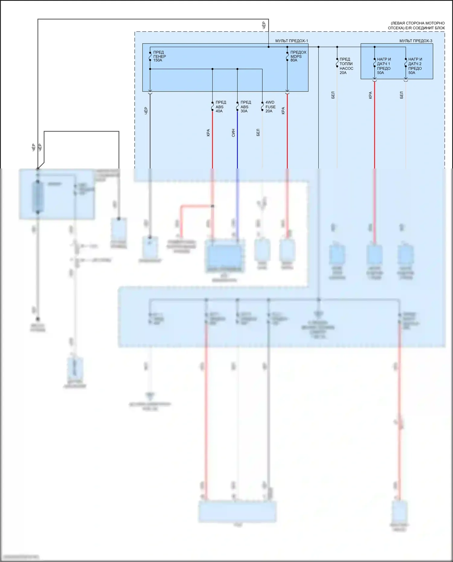 Kona Hyundai I (2017-2021): Электросхема блока предохранителей реле (1 из 10) 