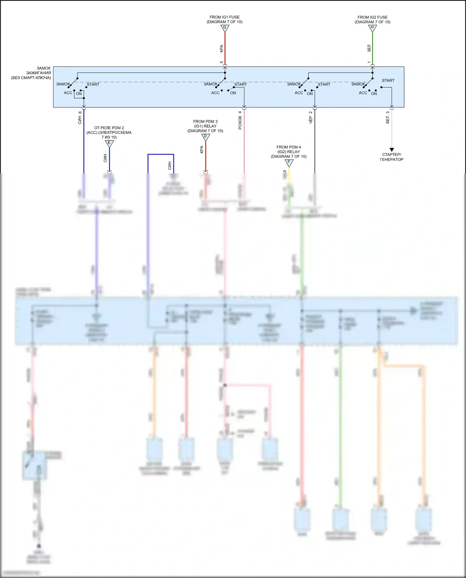 Kona Hyundai I (2017-2021): Электросхема блока предохранителей реле (2 из 10) 