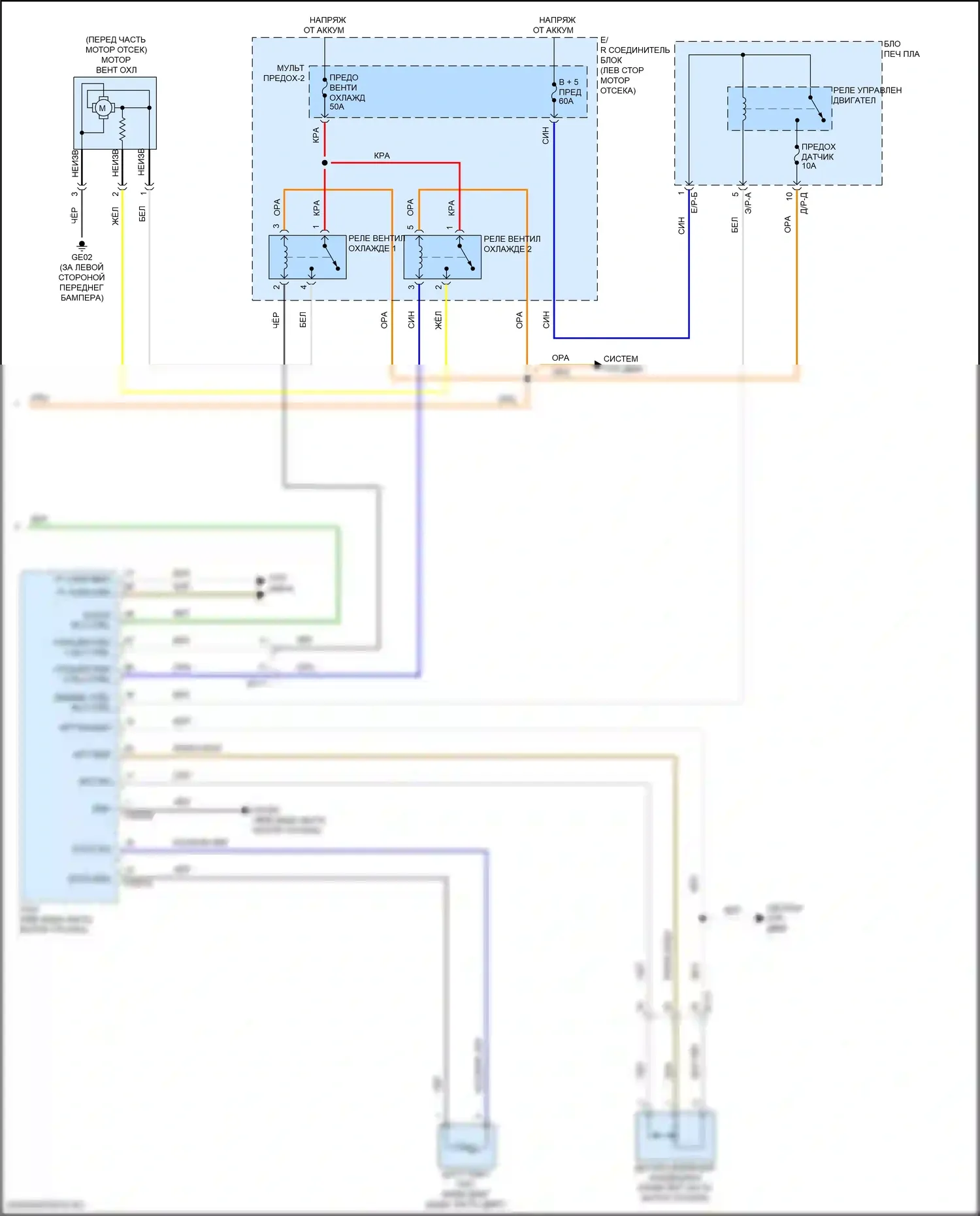 Kona Hyundai I (2017-2021): Электросхема ручного кондиционера (3 из 3) 