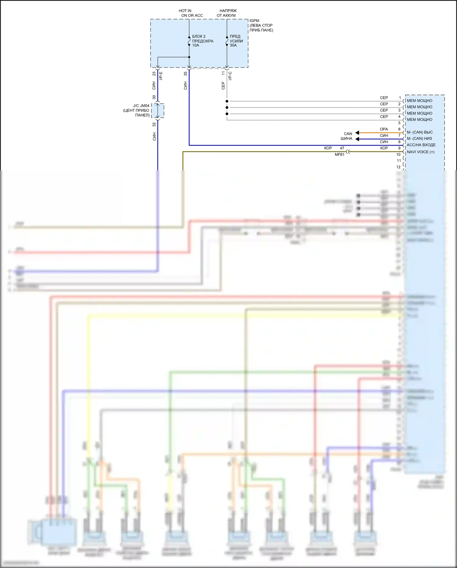 Kona Hyundai I (2017-2021): Электросхема навигации, с навигацией (4 из 4) 