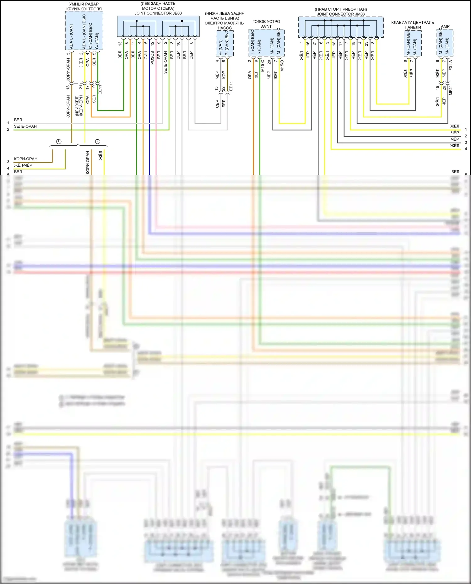 Palisade Hyundai I рестайлинг (2022-2024): Can шина электросхема (4 из 6) 