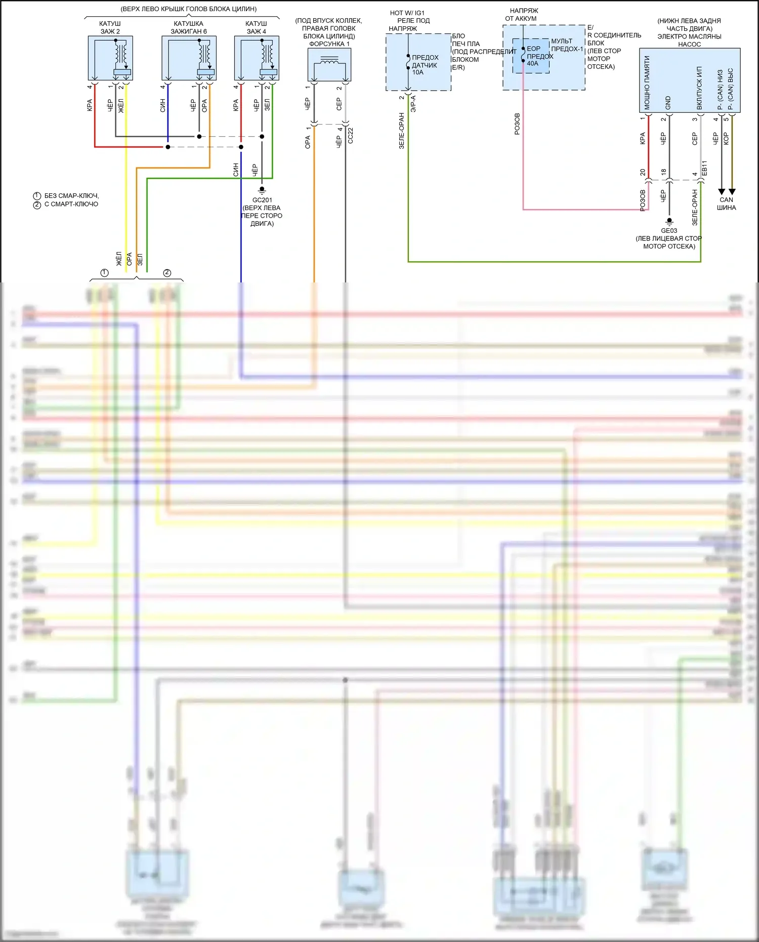 Palisade Hyundai I рестайлинг (2022-2024): Электросхема двигателя 3.8l (3 из 8) 