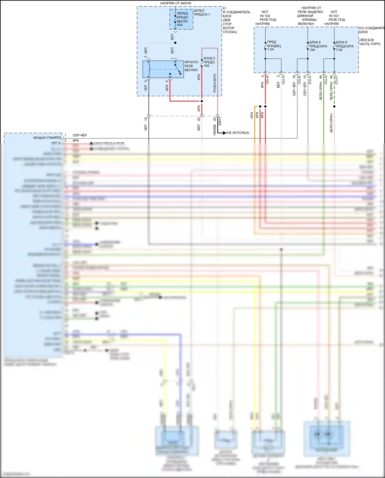 Palisade Hyundai I рестайлинг (2022-2024): Электросхема климат контроля (1 из 4) 