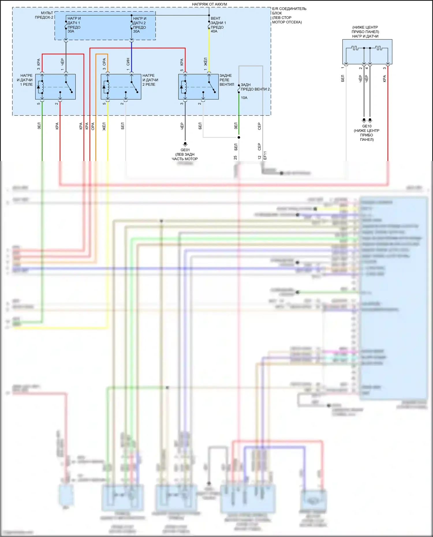 Palisade Hyundai I рестайлинг (2022-2024): Электросхема климат контроля (3 из 4) 