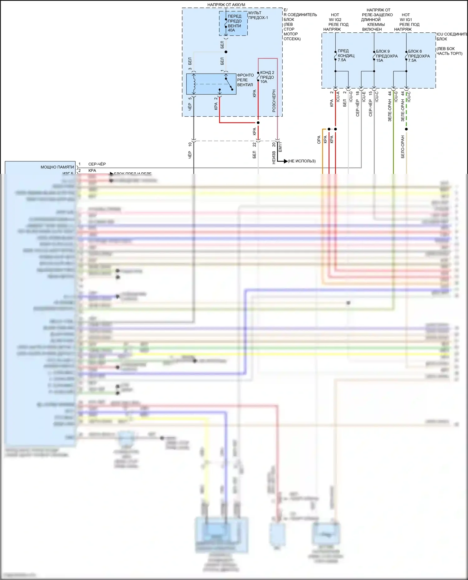 Palisade Hyundai I рестайлинг (2022-2024): Электросхема ручного кондиционера (1 из 4) 