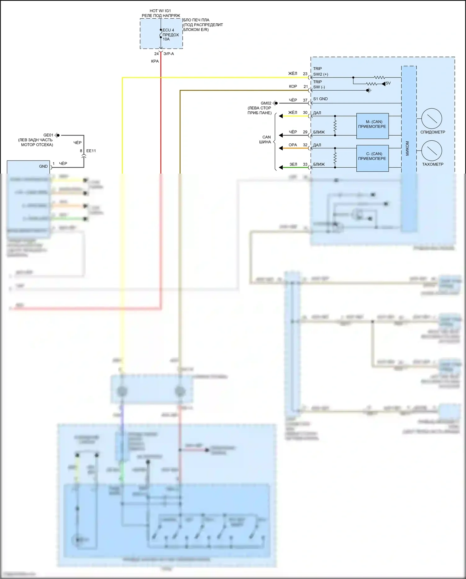 Palisade Hyundai I рестайлинг (2022-2024): Электросхема круиз-контроля (2 из 2) 