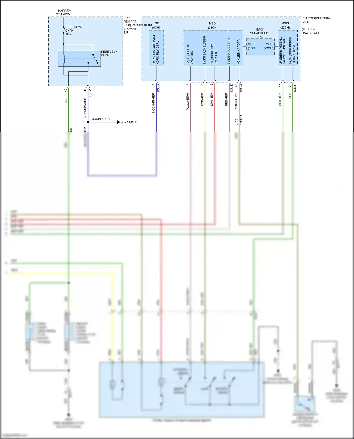 Palisade Hyundai I рестайлинг (2022-2024): Электросхема защиты от взлома (3 из 3) 