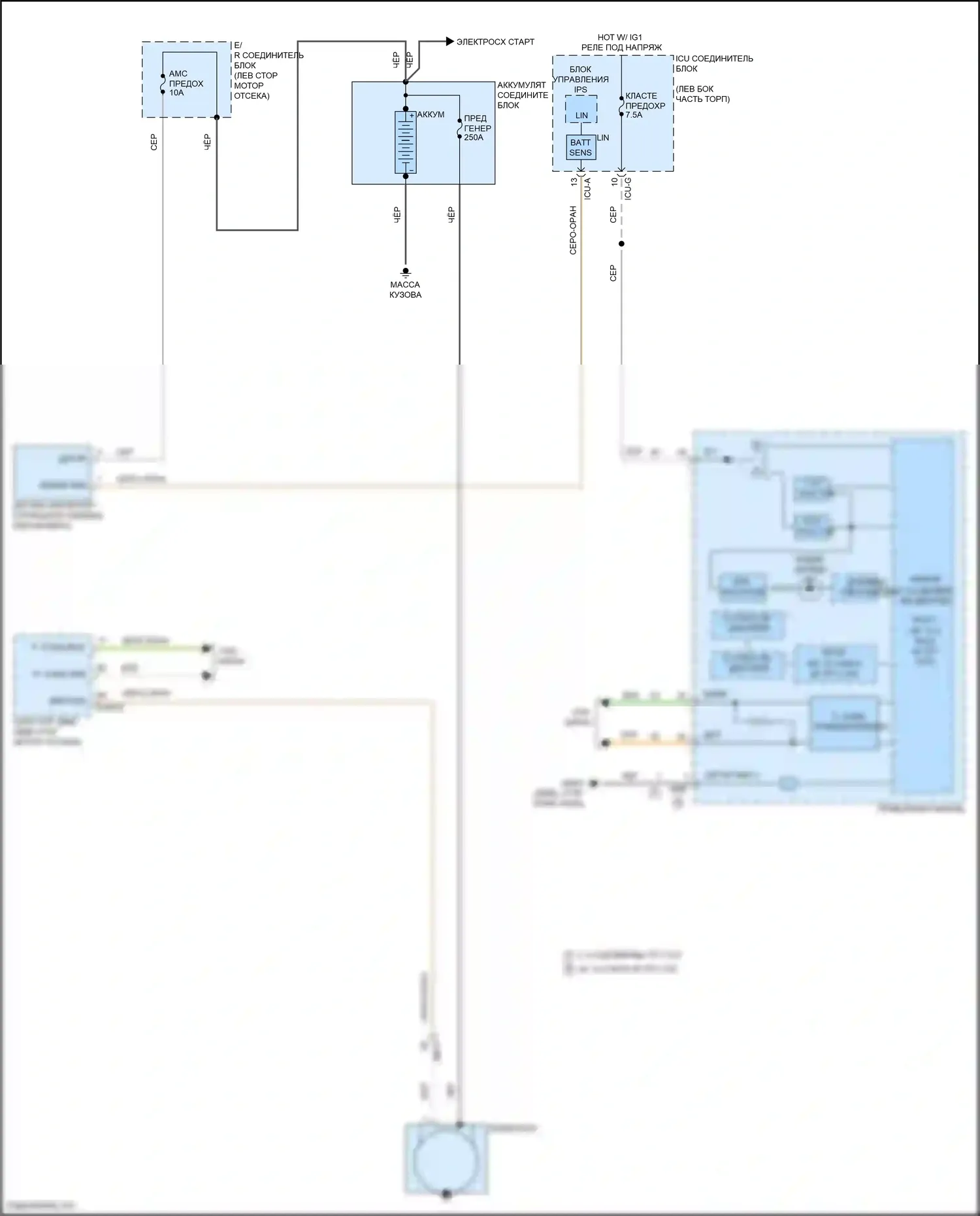Palisade Hyundai I рестайлинг (2022-2024): Электросхема генератора 