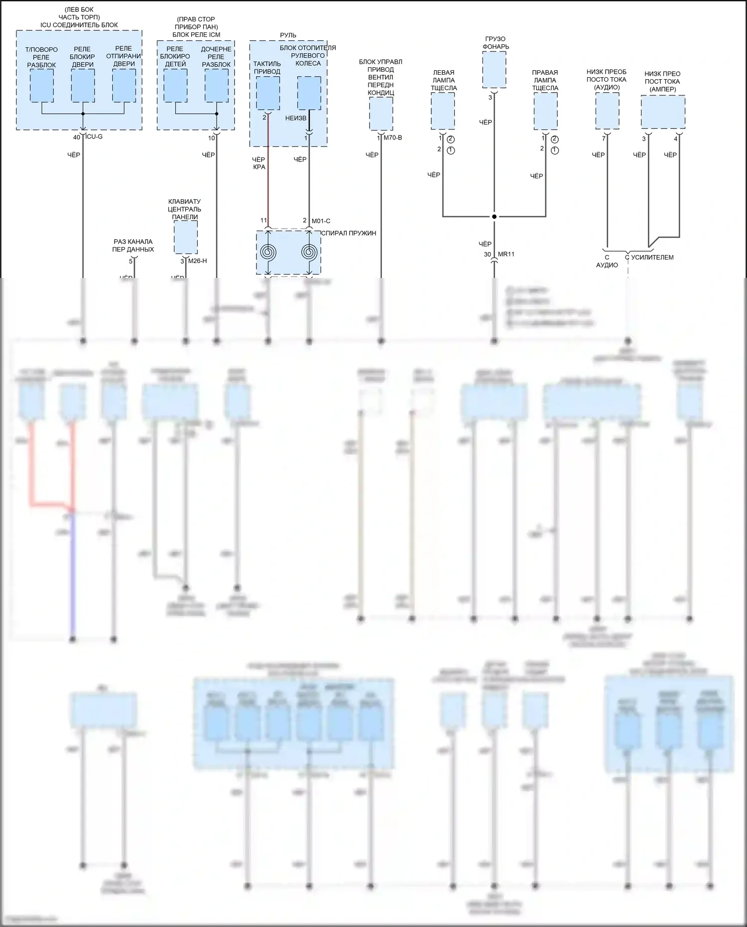 Palisade Hyundai I рестайлинг (2022-2024): Электросхема разводки массы (1 из 8) 