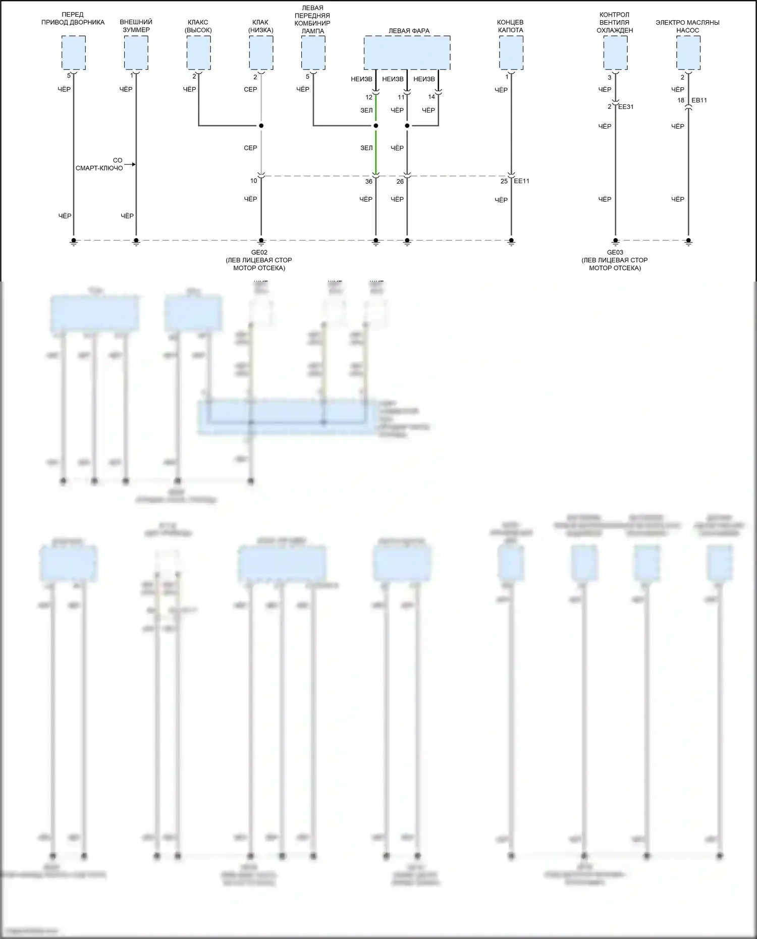 Palisade Hyundai I рестайлинг (2022-2024): Электросхема разводки массы (3 из 8) 