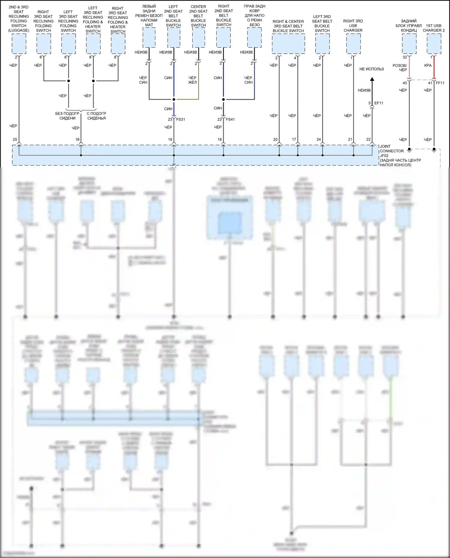 Palisade Hyundai I рестайлинг (2022-2024): Электросхема разводки массы (7 из 8) 