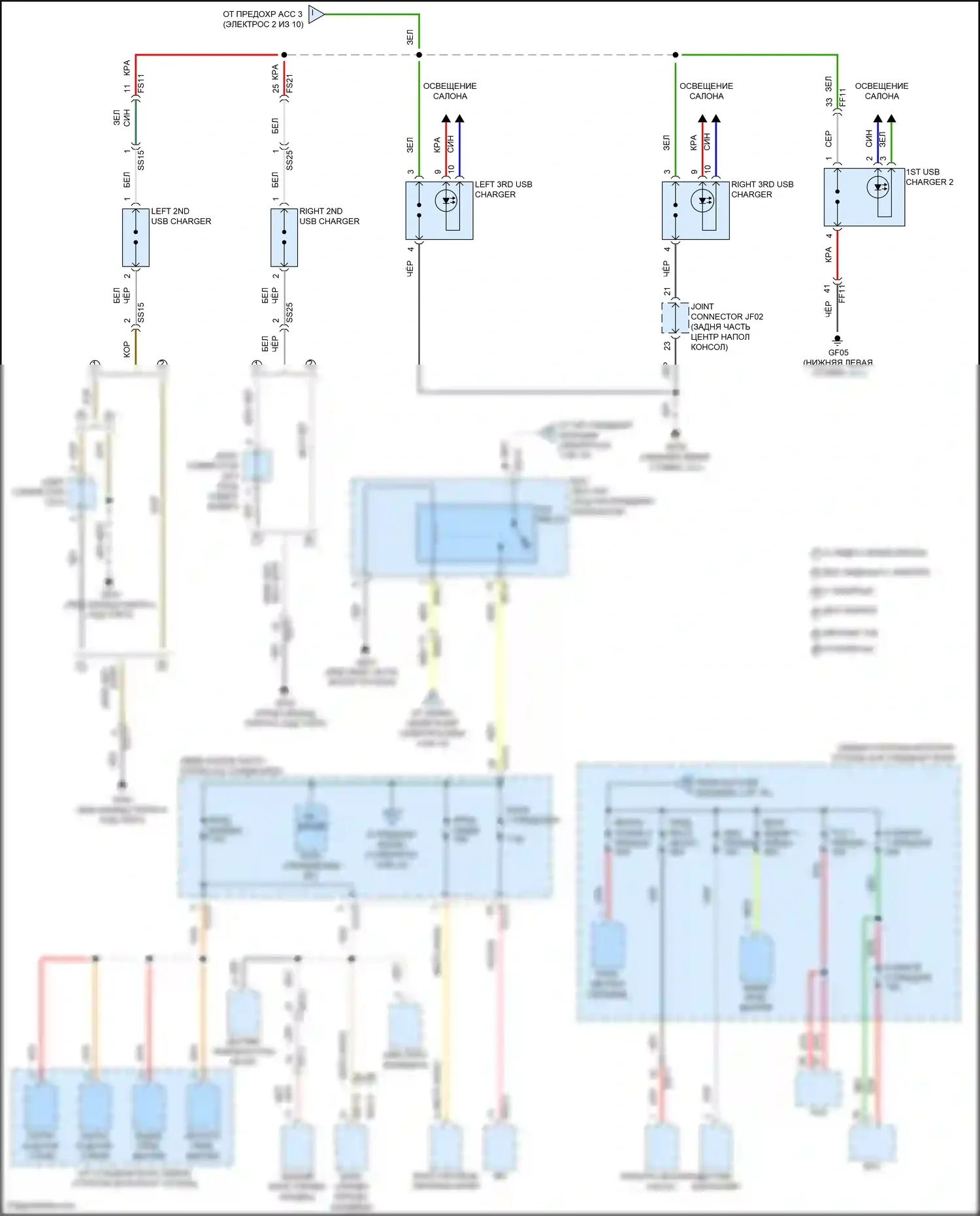 Palisade Hyundai I (2018-2022): Электросхема блока предохранителей реле (3 из 10) 