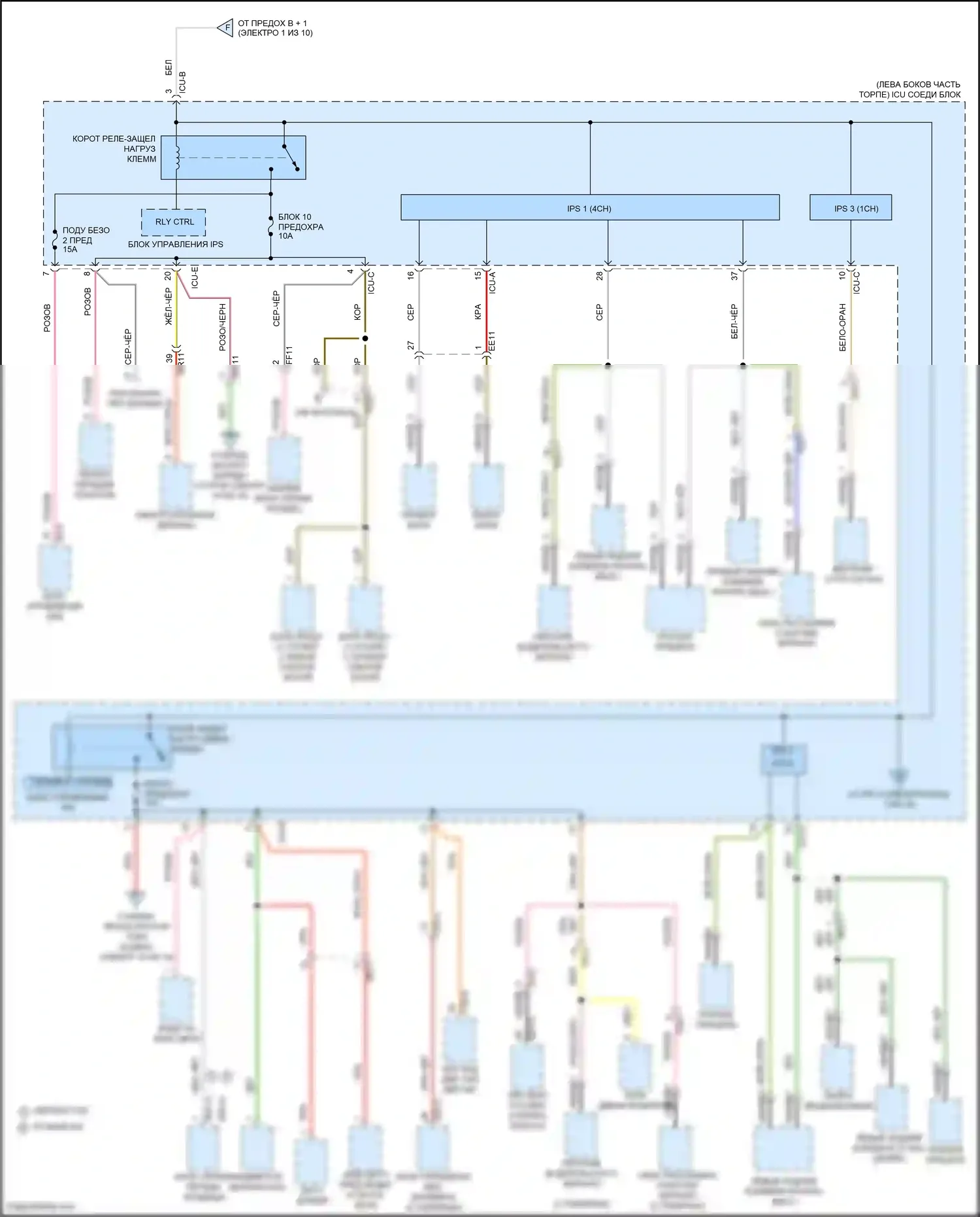 Palisade Hyundai I (2018-2022): Электросхема блока предохранителей реле (6 из 10) 