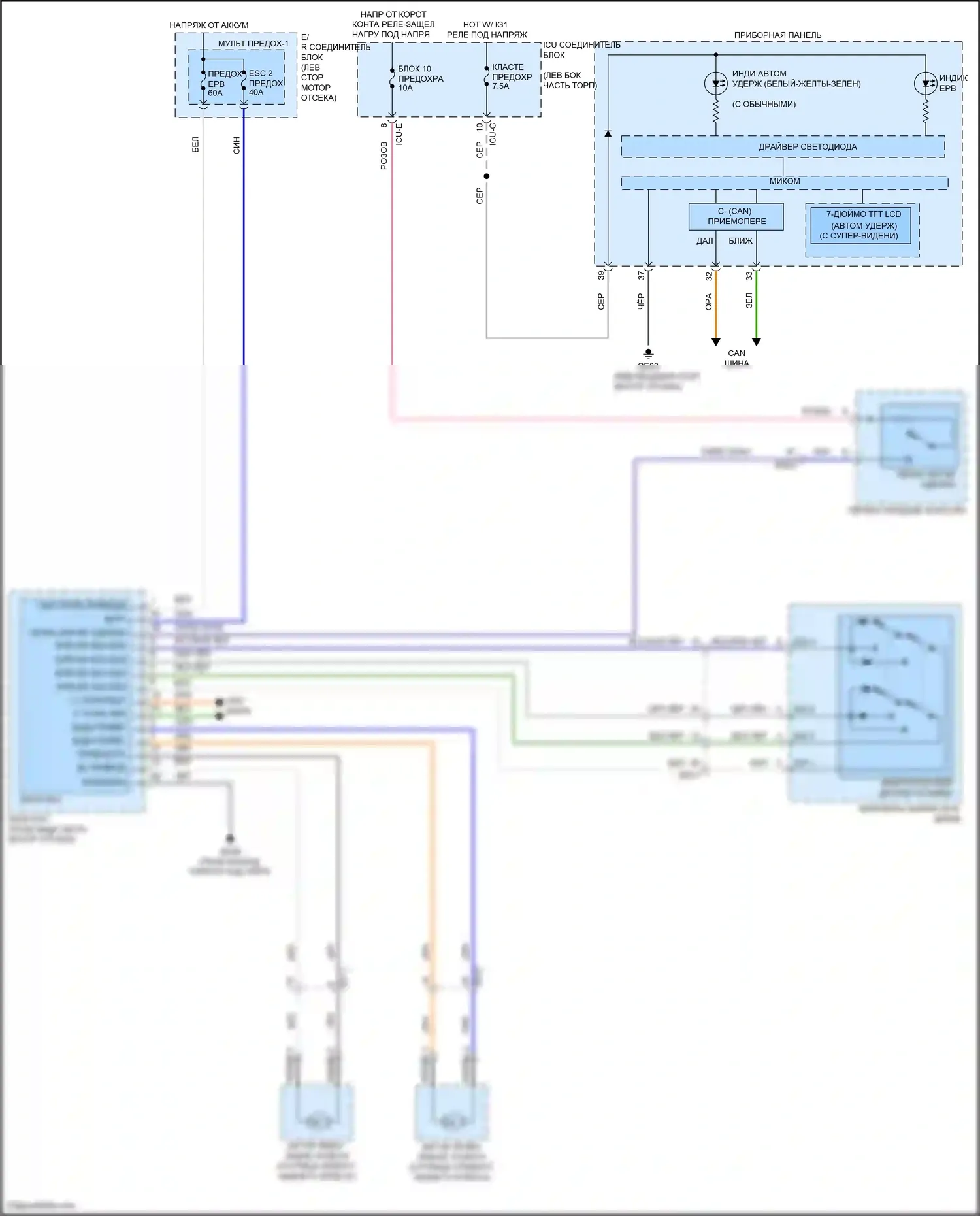 Palisade Hyundai I (2018-2022): Электрический ручник электросхема 