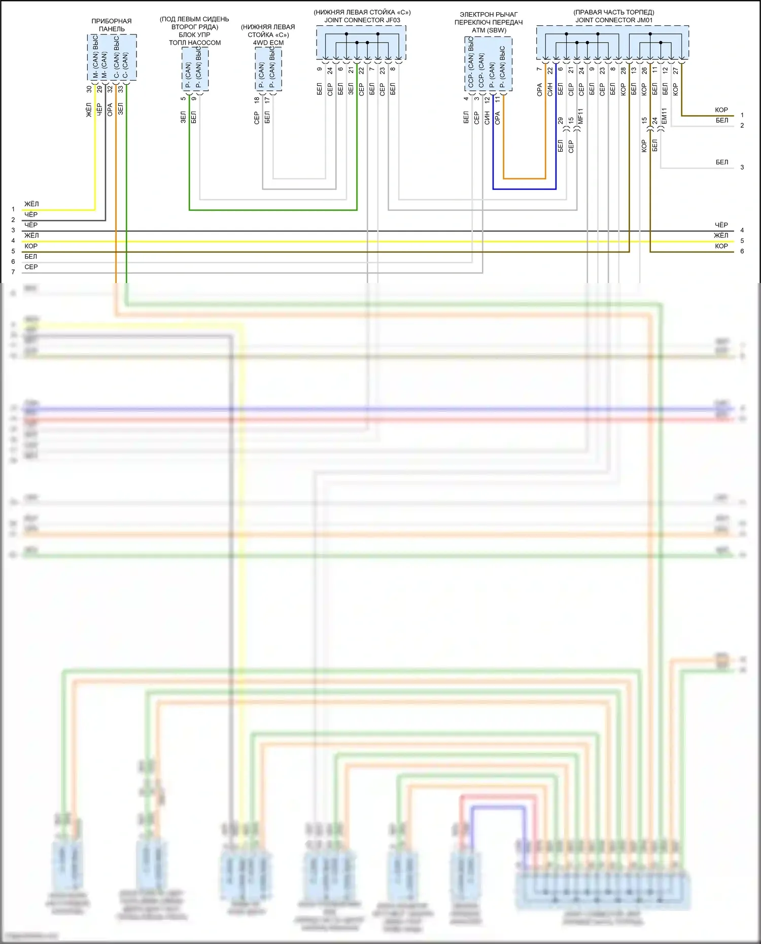 Palisade Hyundai I (2018-2022): Can шина электросхема (3 из 4) 