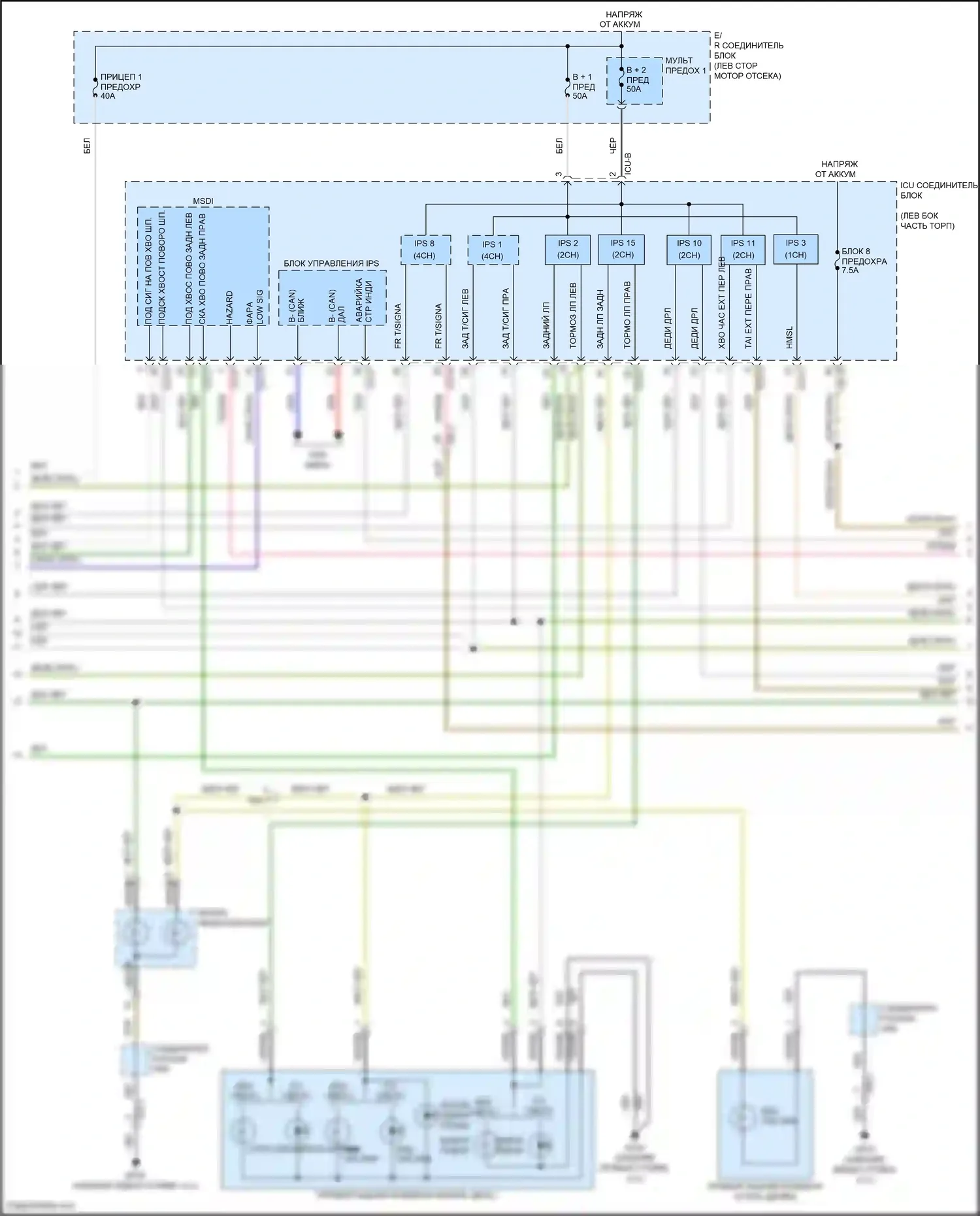 Palisade Hyundai I (2018-2022): Электросхема фар и фонарей (3 из 4) 