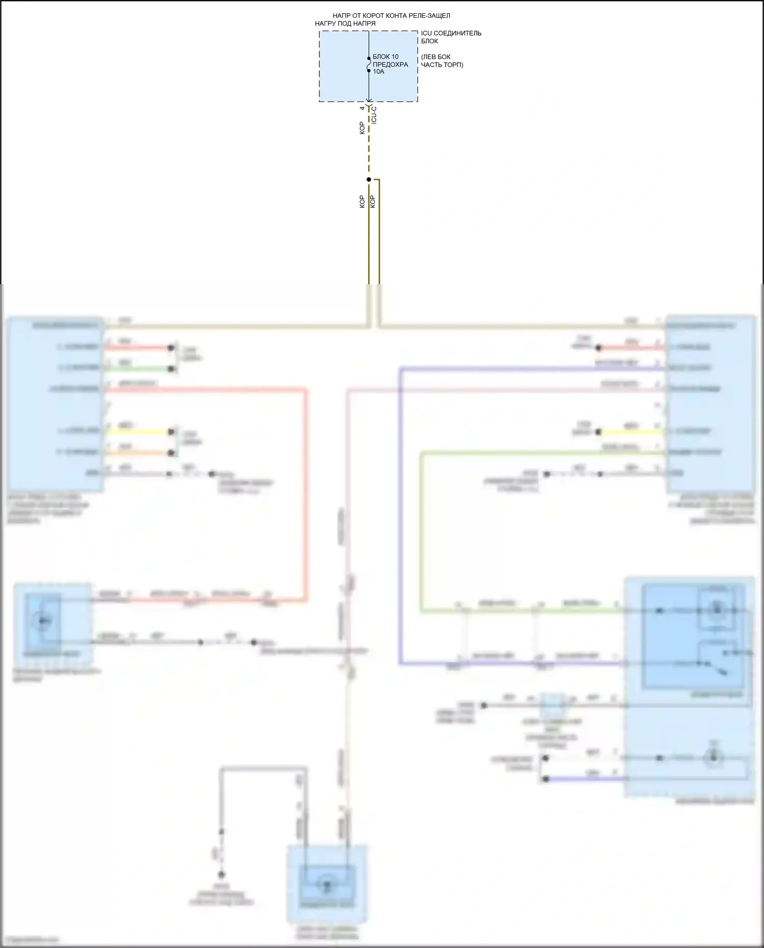Palisade Hyundai I (2018-2022): Электросхема информационной системы в слепой зоне 