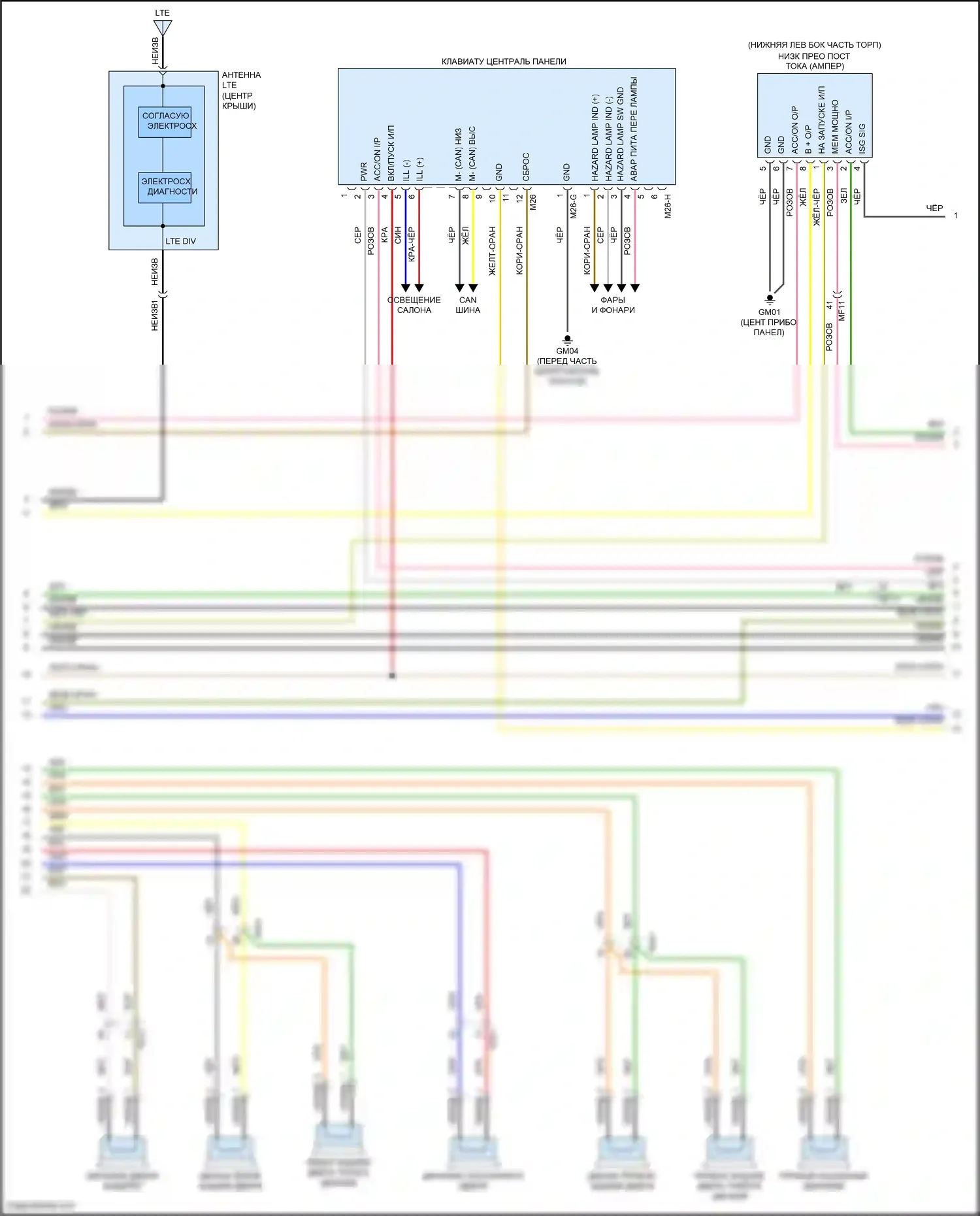 Palisade Hyundai I (2018-2022): Электросхема навигации, с усилителем (4 из 5) 