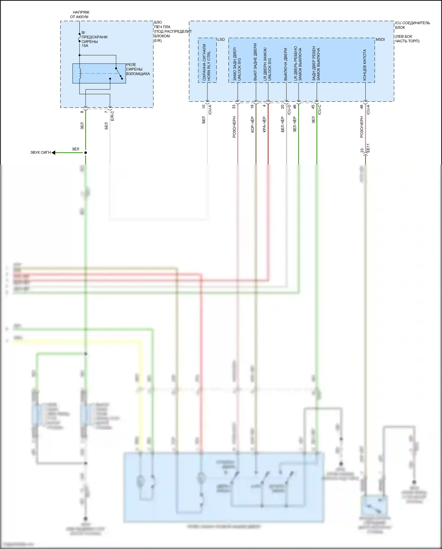 Palisade Hyundai I (2018-2022): Электросхема центрального замка (3 из 3) 