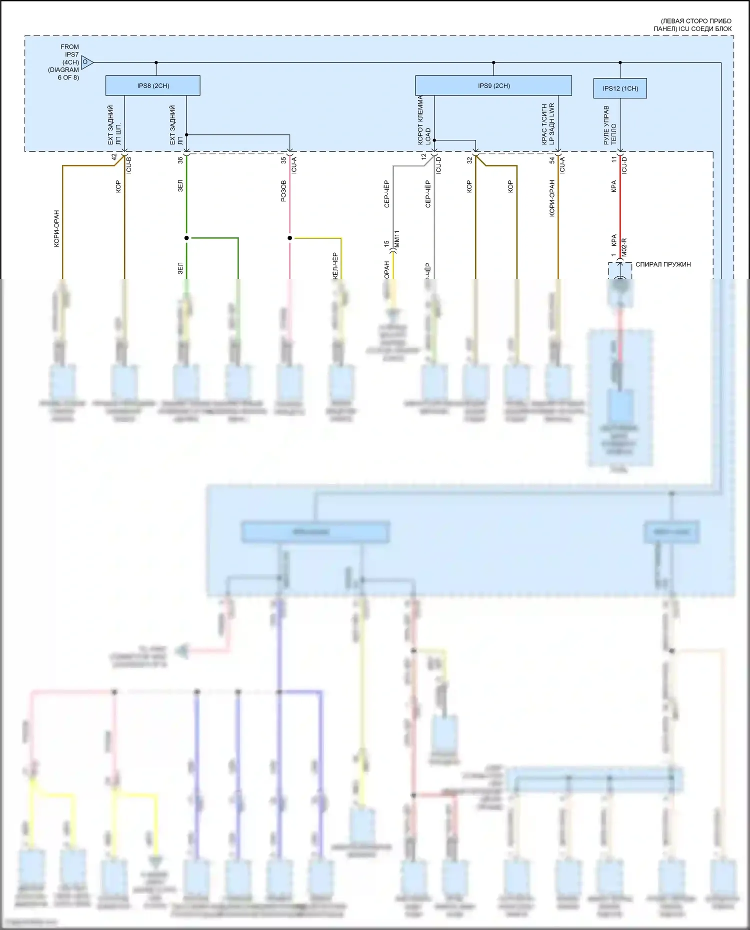 Santa Cruz Hyundai I (2021-2024): Электросхема блока предохранителей реле (7 из 8) 