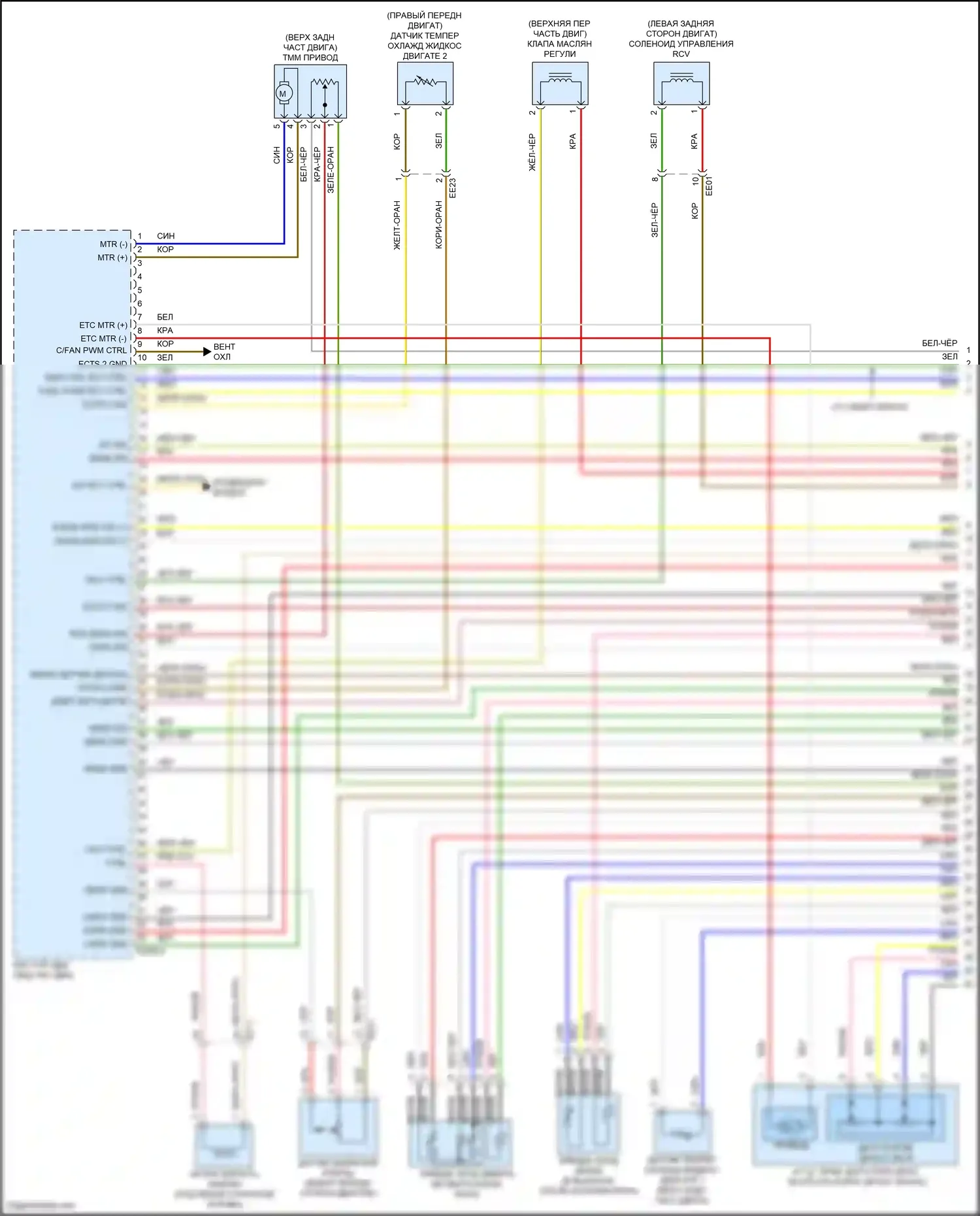 Santa Cruz Hyundai I (2021-2024): Электросхема двигателя 2.5л турбо (1 из 6) 