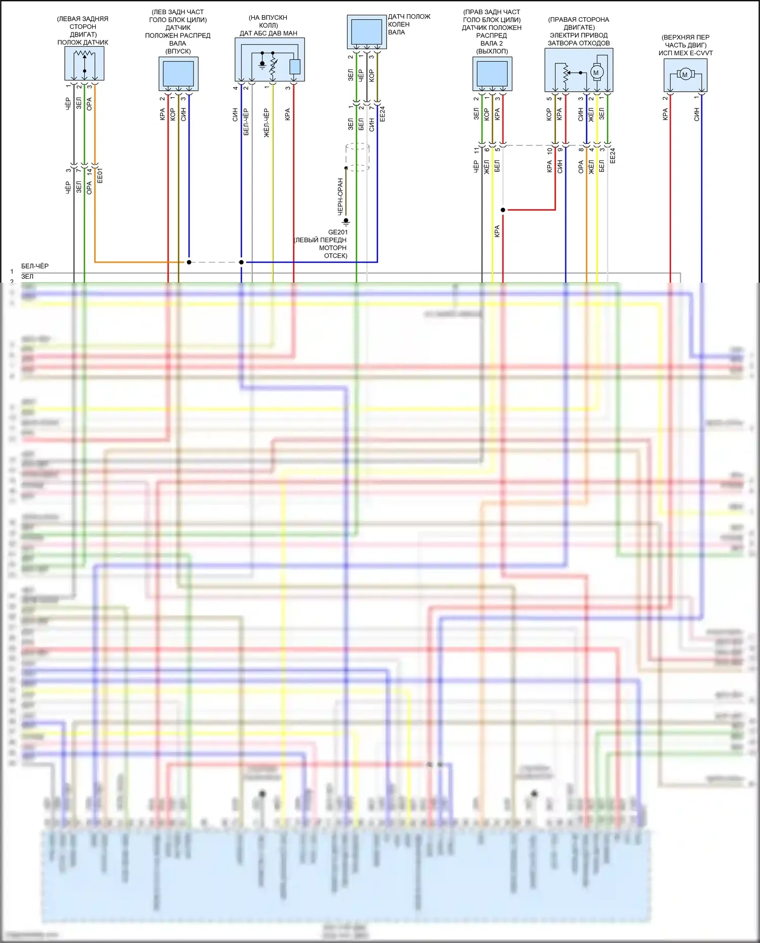 Santa Cruz Hyundai I (2021-2024): Электросхема двигателя 2.5л турбо (2 из 6) 