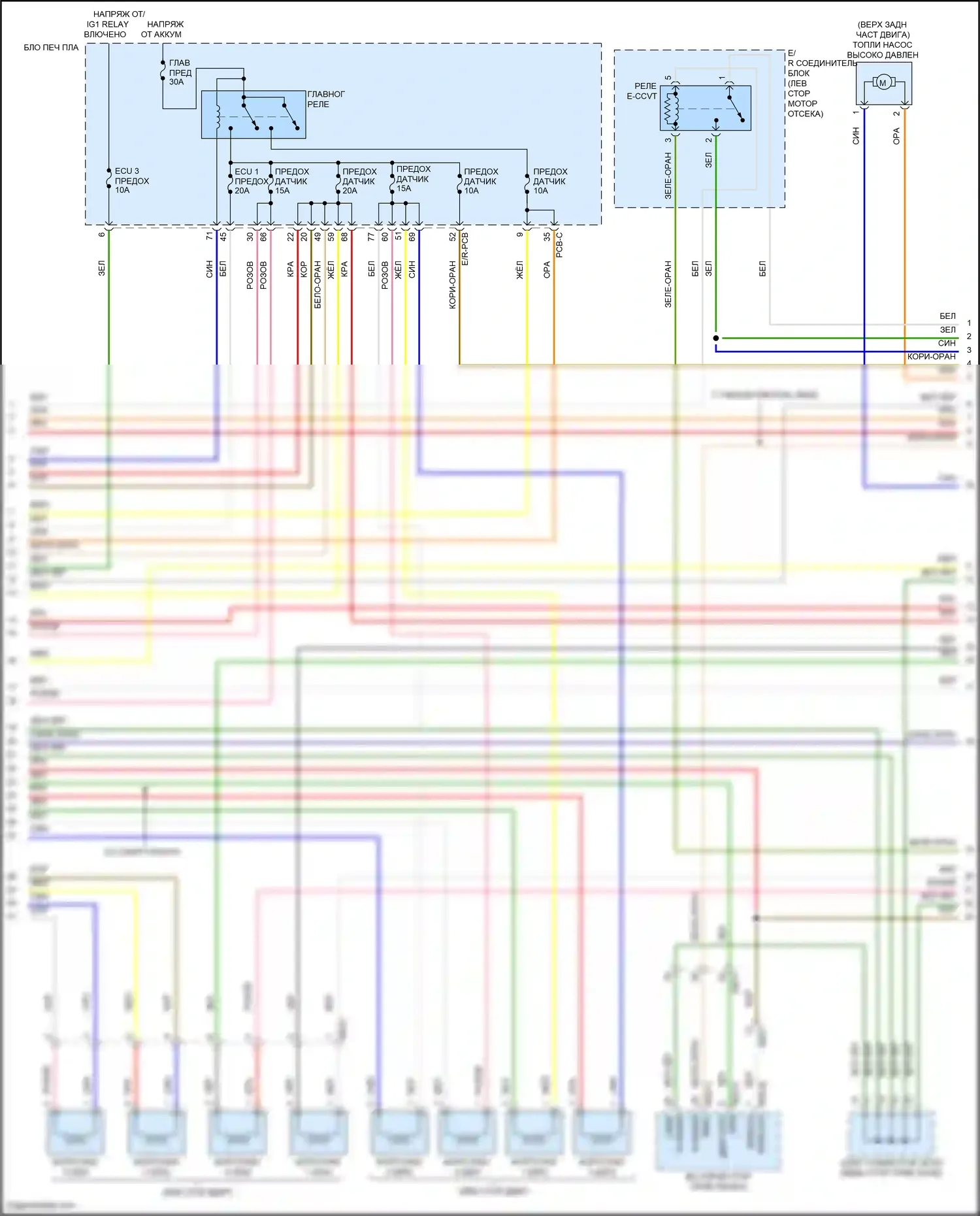 Santa Cruz Hyundai I (2021-2024): Электросхема двигателя 2.5л турбо (5 из 6) 