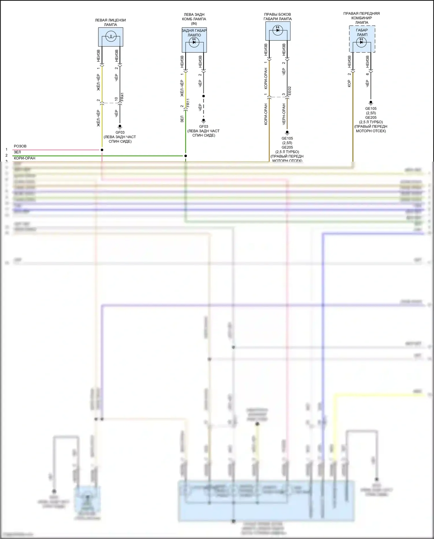 Santa Cruz Hyundai I (2021-2024): Электросхема фар и фонарей (3 из 5) 