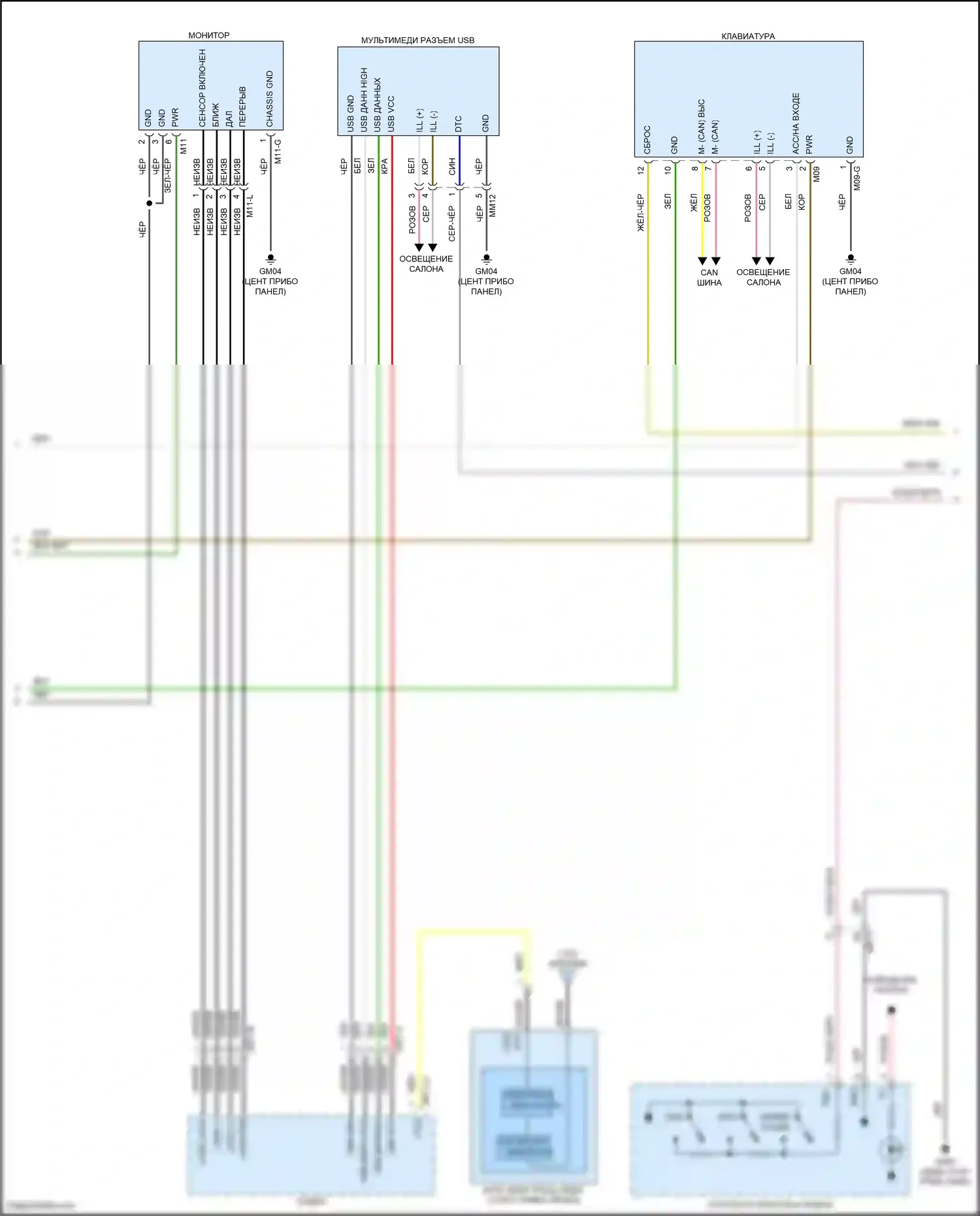 Santa Cruz Hyundai I (2021-2024): Электросхема радиопровода, без навигации и, с усилителем (2 из 5) 