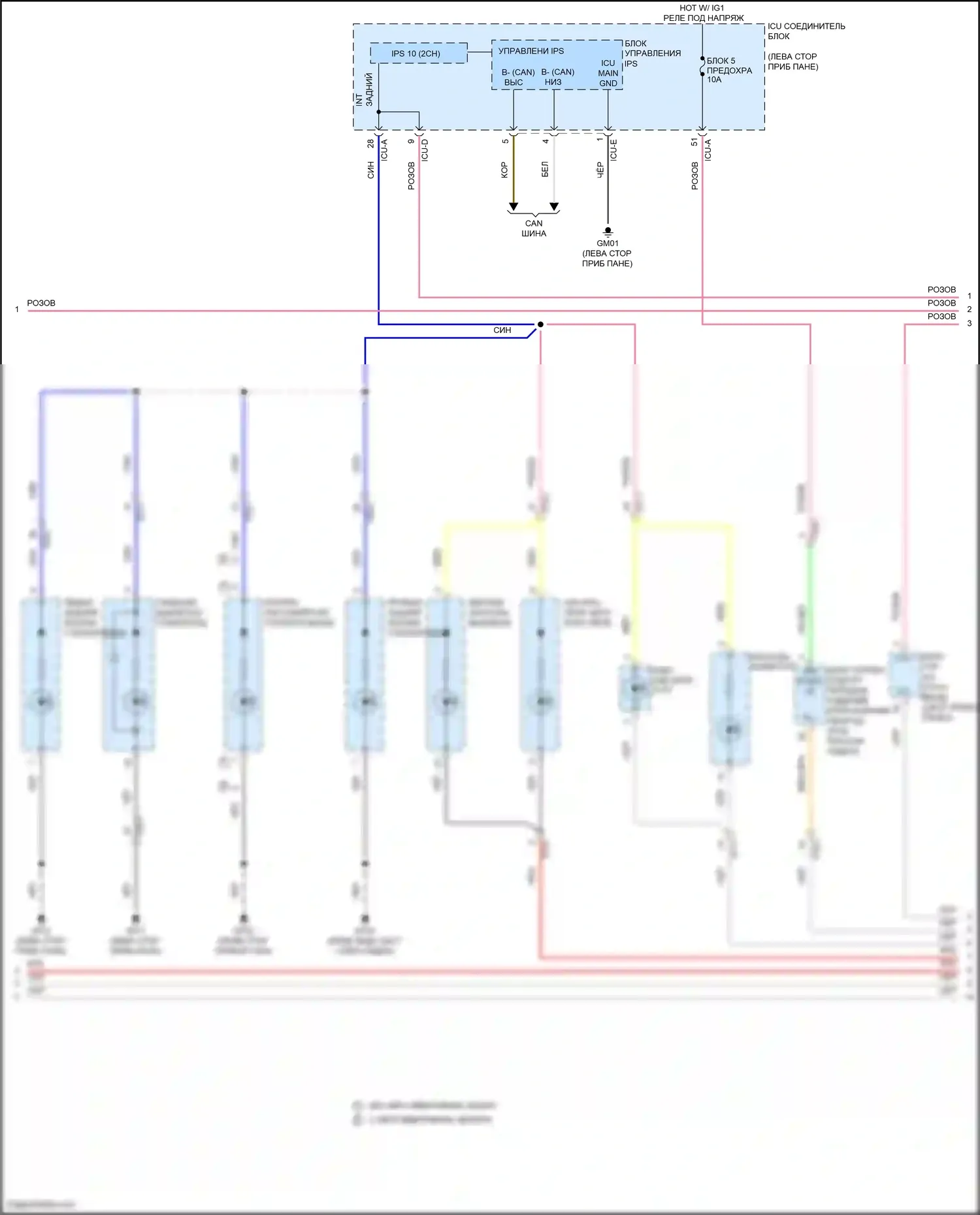 Santa Cruz Hyundai I (2021-2024): Электросхема подсветки приборной панели (2 из 3) 