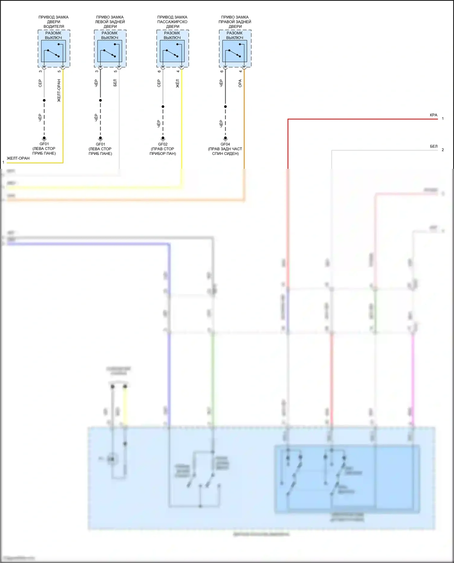 Santa Cruz Hyundai I (2021-2024): Электросхема приборной панели, с 4,2-дюймовым жк-дисплеем (3 из 4) 
