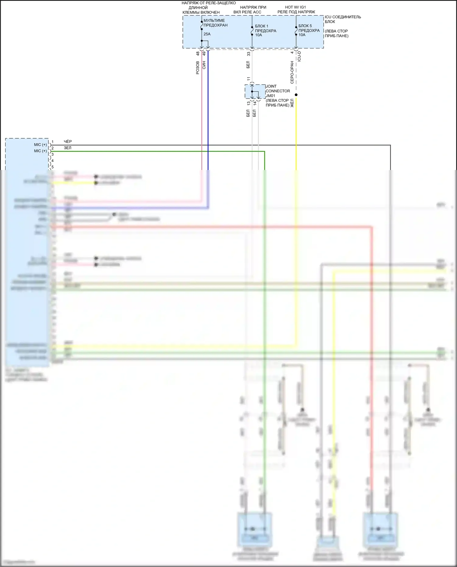Santa Cruz Hyundai I (2021-2024): Электросхема навигации, без усилителя (1 из 4) 