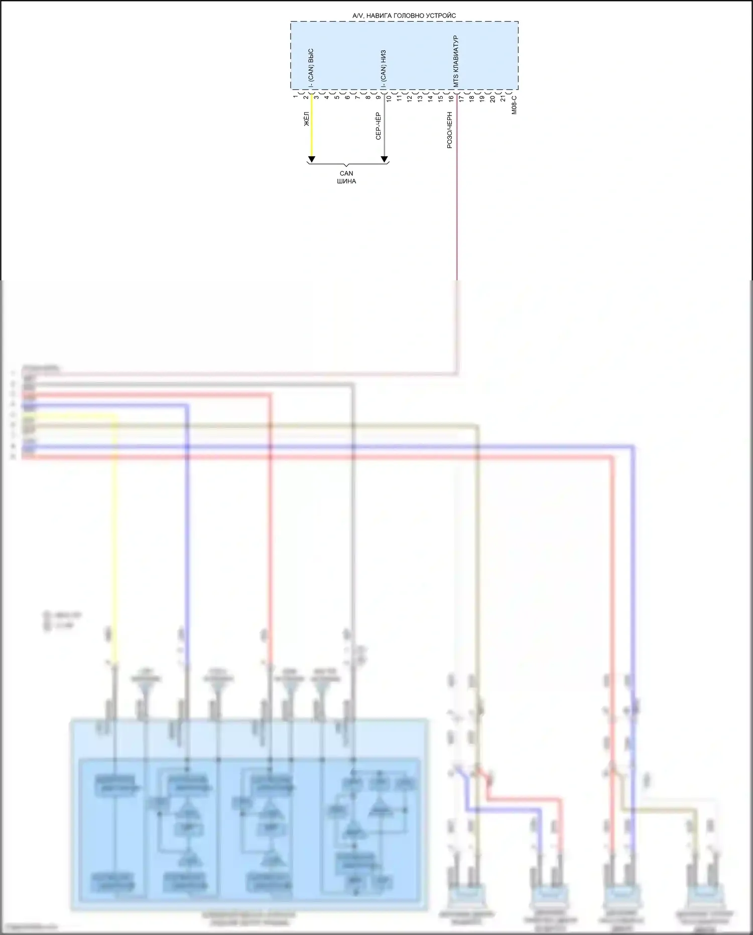 Santa Cruz Hyundai I (2021-2024): Электросхема навигации, без усилителя (4 из 4) 