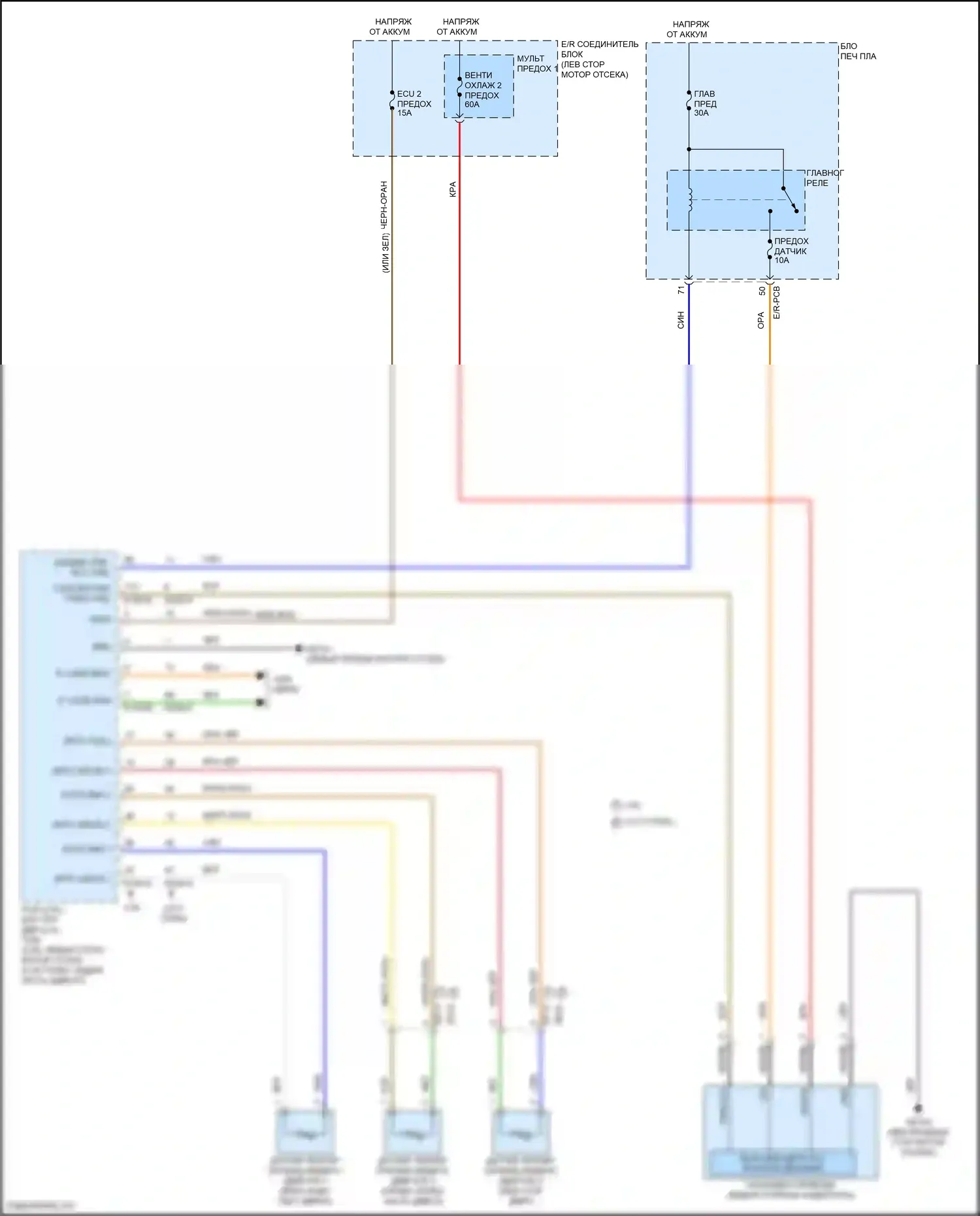 Santa Cruz Hyundai I (2021-2024): Электросхема вентилятора охлаждения 