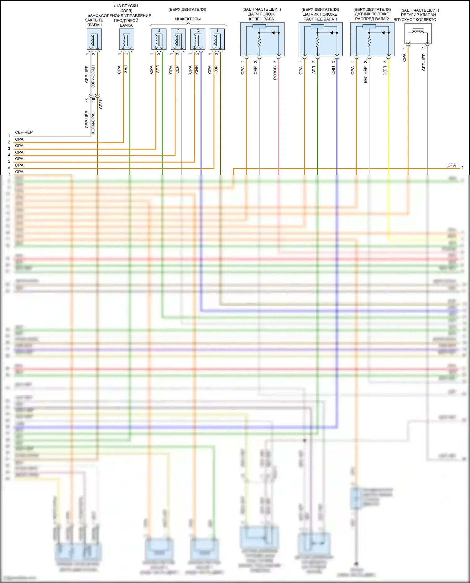 Santa Fe Hyundai II рестайлинг (2010-2012): Электросхема двигателя 2.4л (4 из 5) 