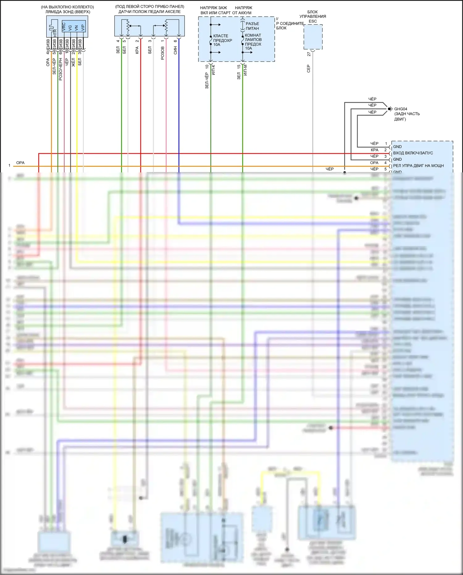 Santa Fe Hyundai II рестайлинг (2010-2012): Электросхема двигателя 2.4л (5 из 5) 