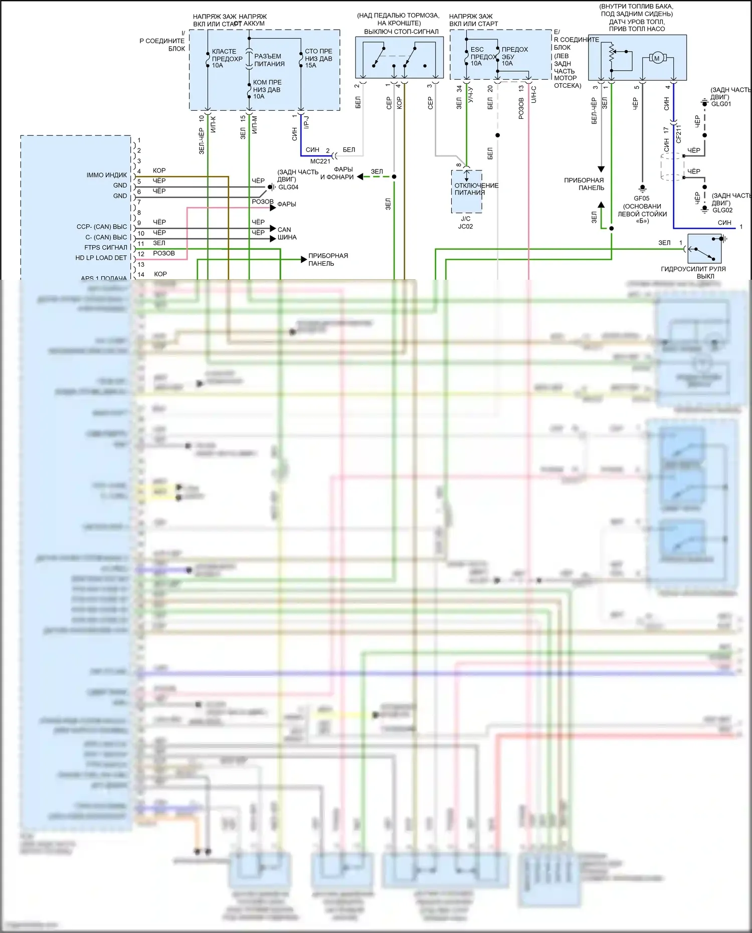 Santa Fe Hyundai II рестайлинг (2010-2012): Электросхема двигателя 3.5l (1 из 5) 
