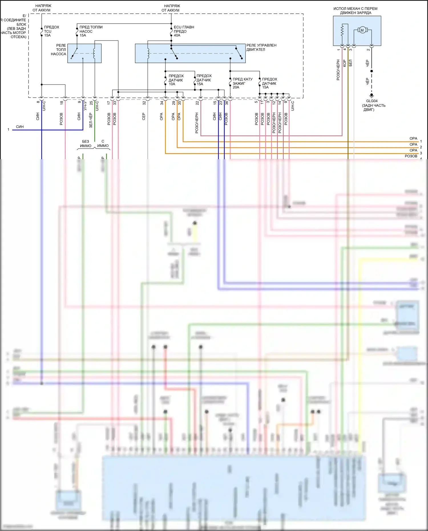 Santa Fe Hyundai II рестайлинг (2010-2012): Электросхема двигателя 3.5l (2 из 5) 