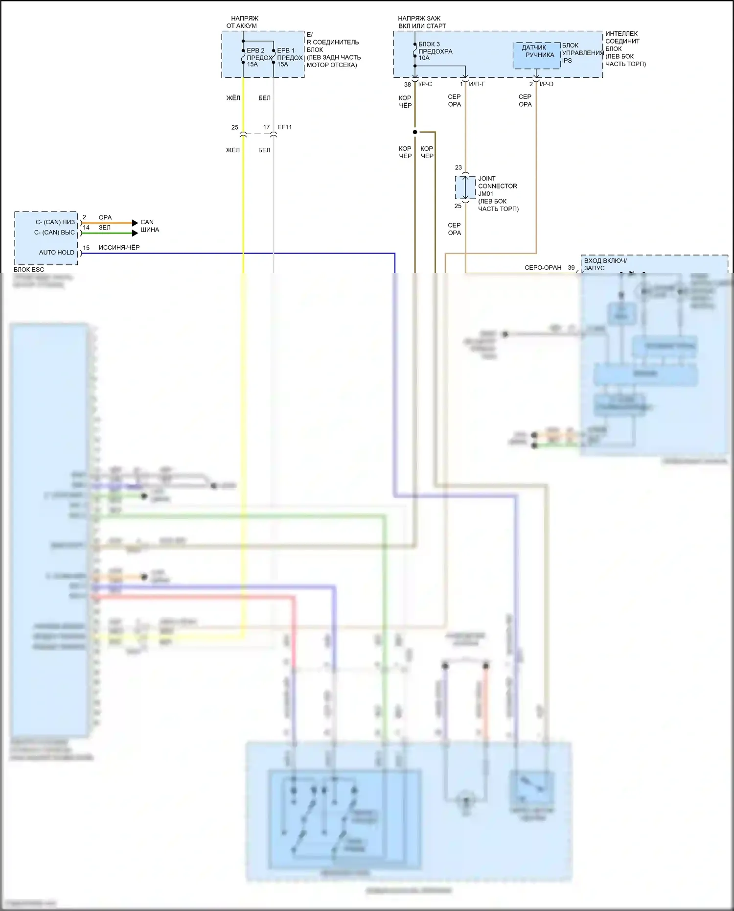 Santa Fe Hyundai III рестайлинг (2015-2018): Электрический ручник электросхема 